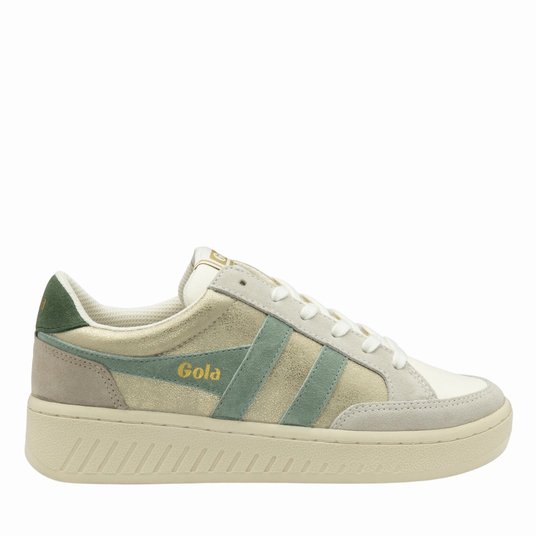 Superslam Blaze in Gold / Mist / Evergreen Impact Dispersion Layer Tactile Grip Patterns