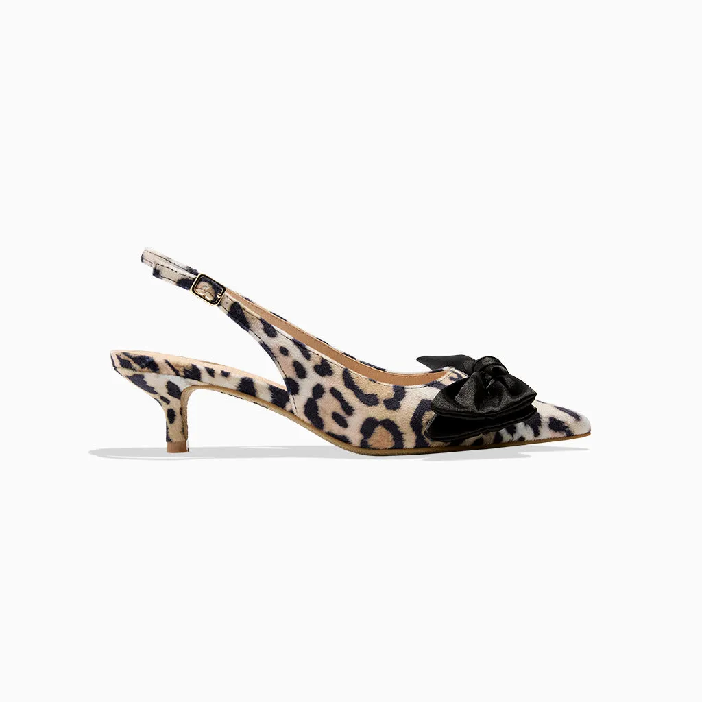 Platform Lift Pose Spark Debra Fabric Slingback Kitten Heel