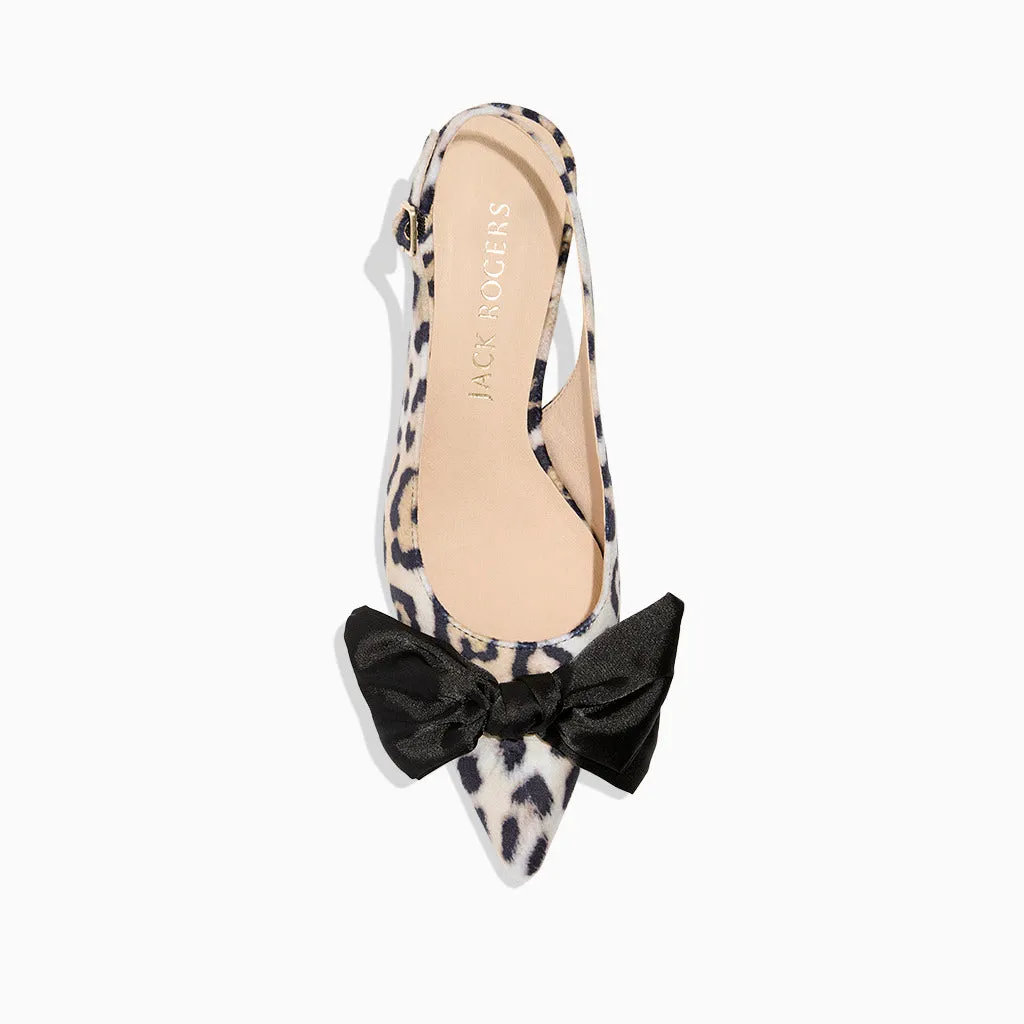Luxury Look Point Cut Debra Fabric Slingback Kitten Heel