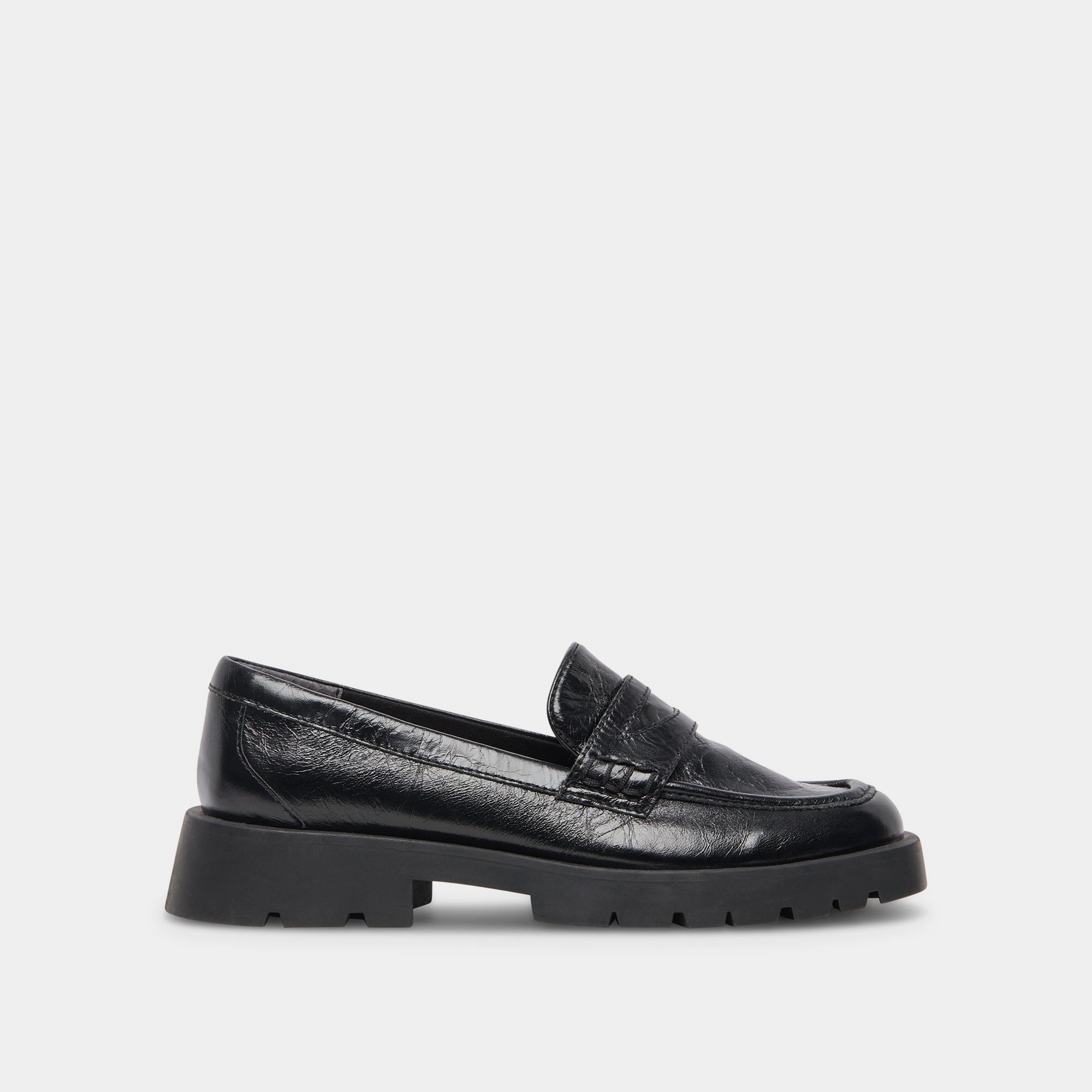 Walkable Shoes ELIAS WIDE FLATS ONYX CRINKLE PATENT - re:vita