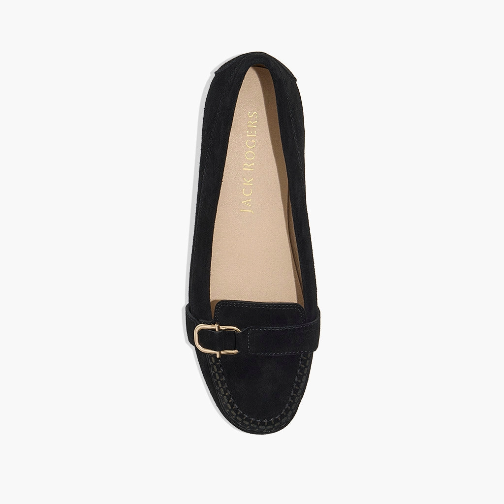 Hanover Suede Hardware Flat Moccasin Easy Footwear
