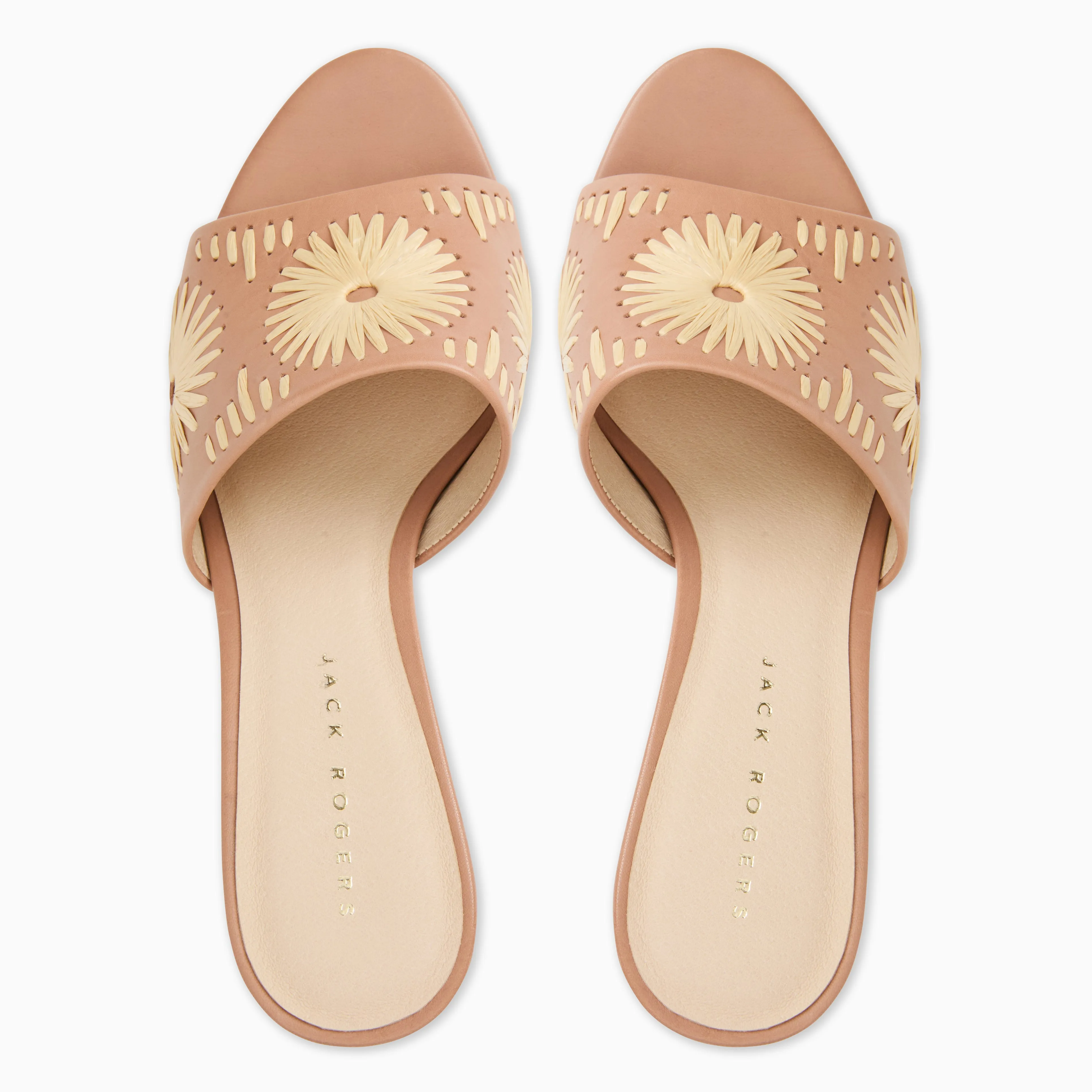 Susie Leather & Raffia Sandal Heel Wide fit