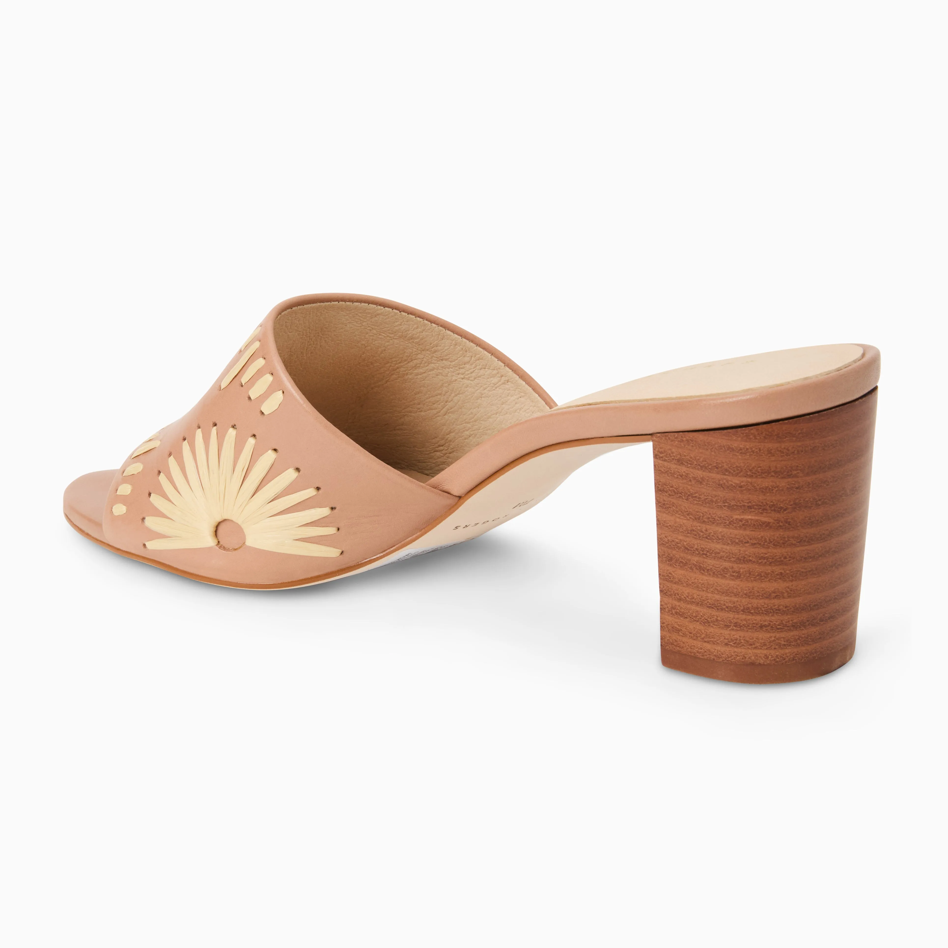 Holiday Glam Susie Leather & Raffia Sandal Heel