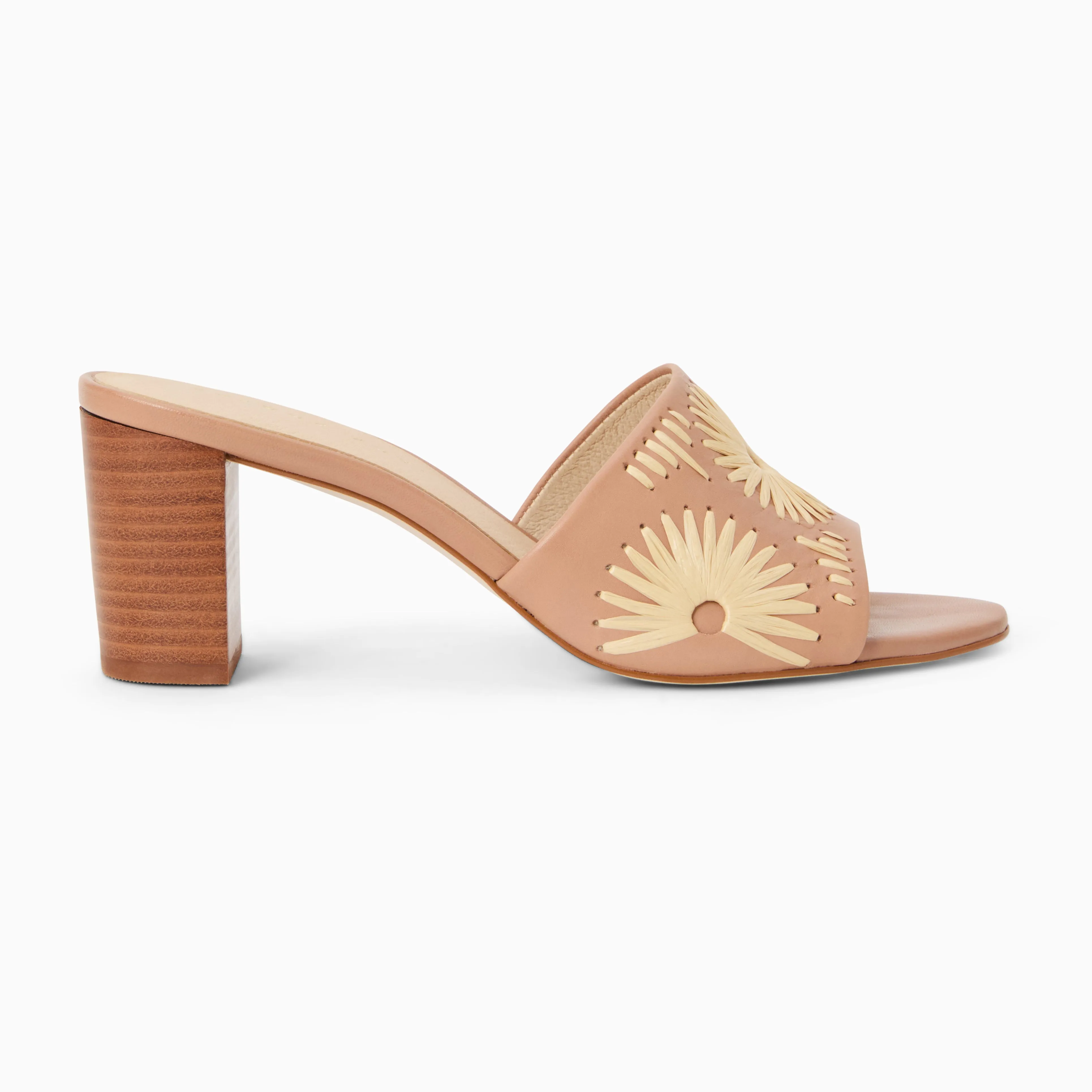 Susie Leather & Raffia Sandal Heel Day Glam