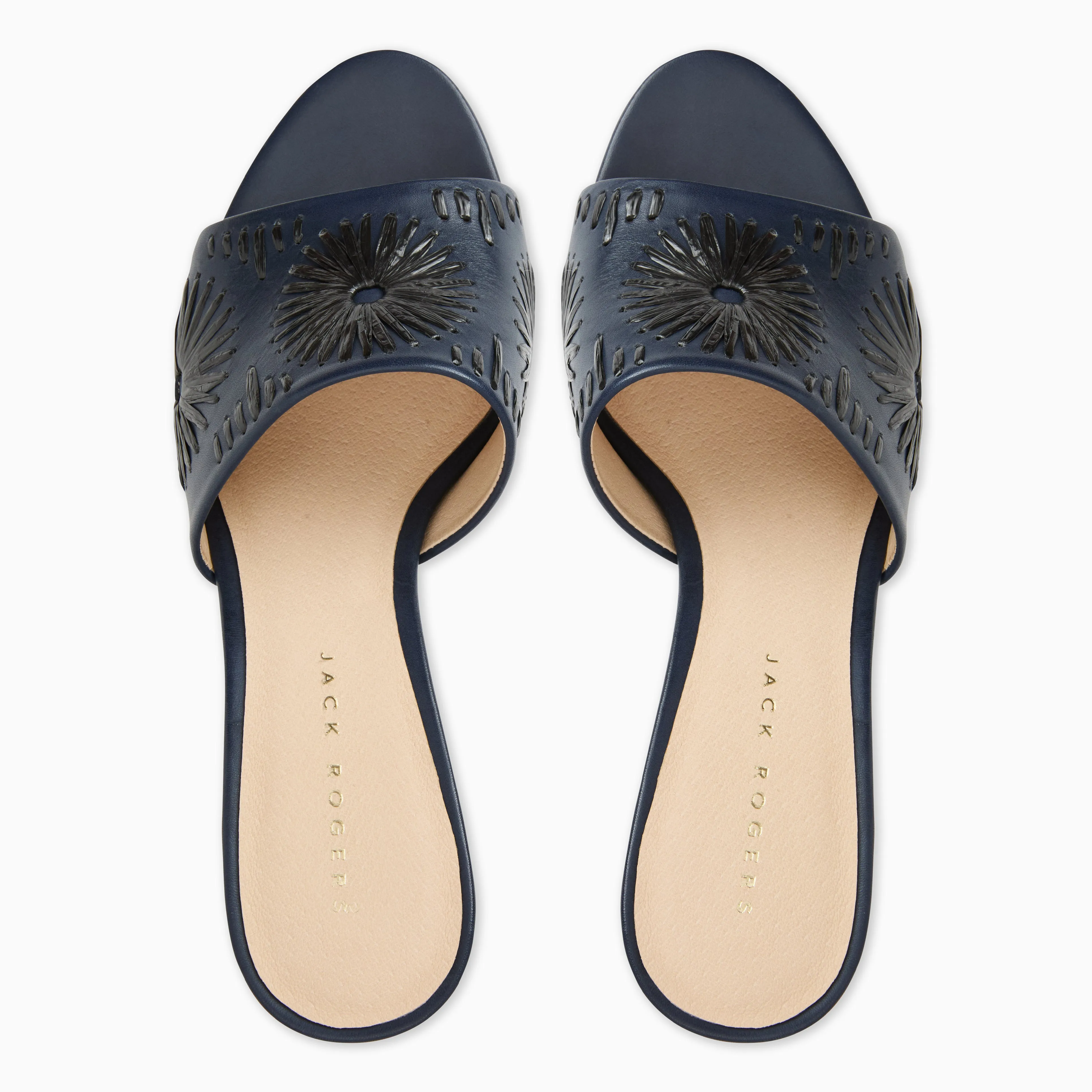 Comfy Fit Susie Leather & Raffia Sandal Heel