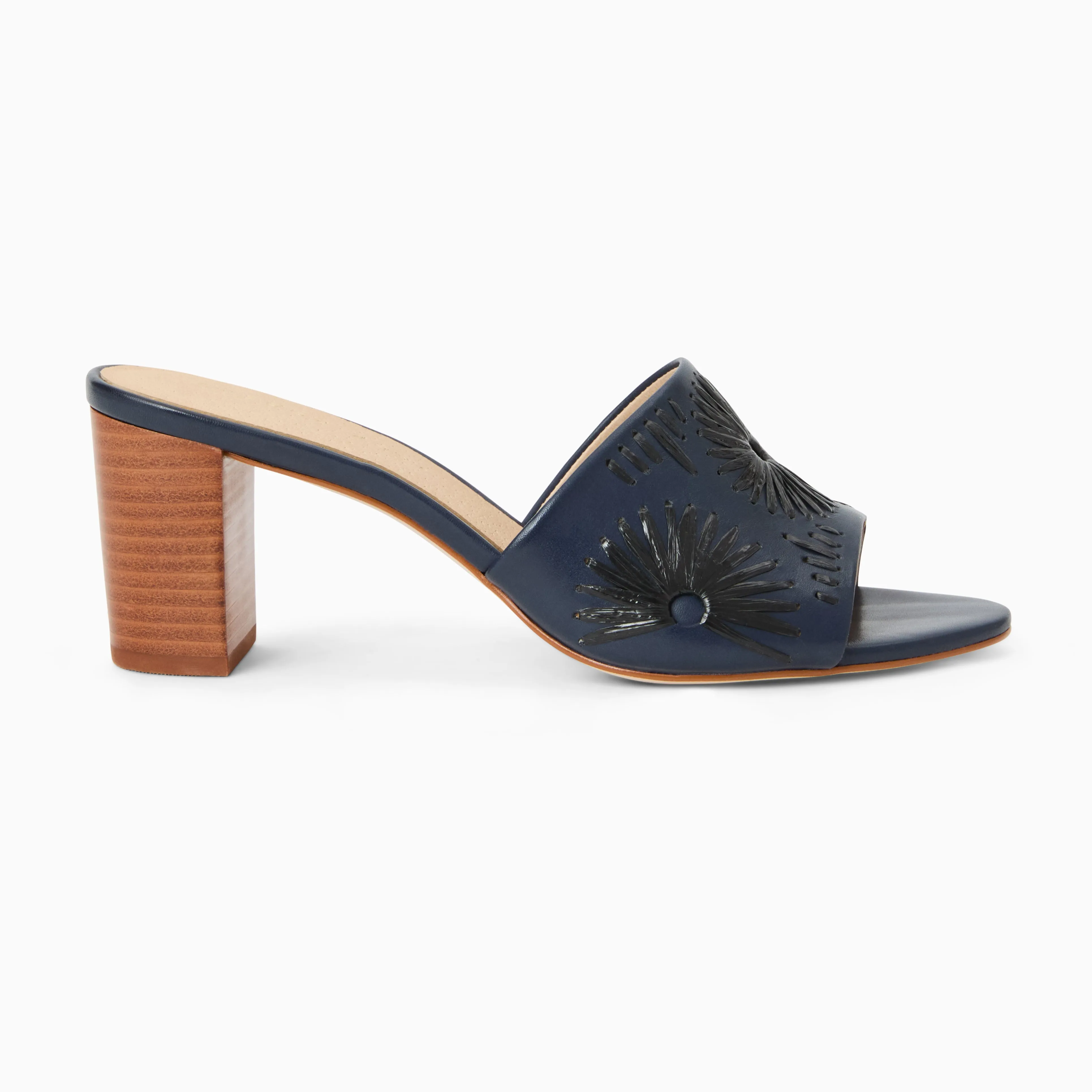 Shopping Glam Susie Leather & Raffia Sandal Heel