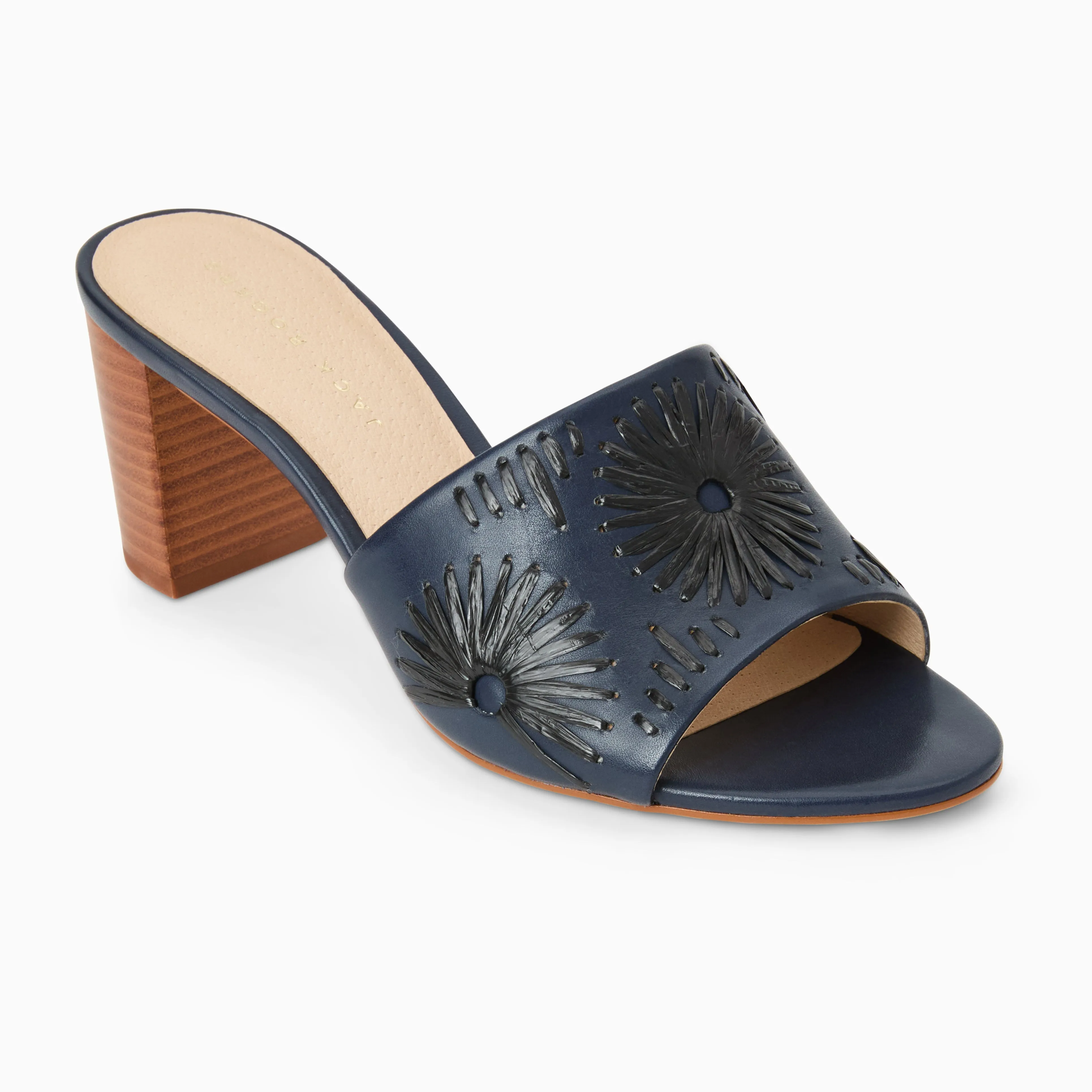 Fast Ship Effortless Glam Susie Leather & Raffia Sandal Heel