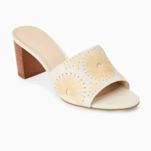 Susie Leather & Raffia Sandal Heel Dance Floor
