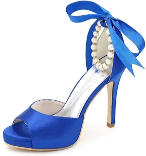 TarfiC Women's Peep Toe Party Wedding Low Heel Kitten Heels,Adjustable Strap Ivory Dress Sandals Pumps High Heeled Prom Dress Shoes
