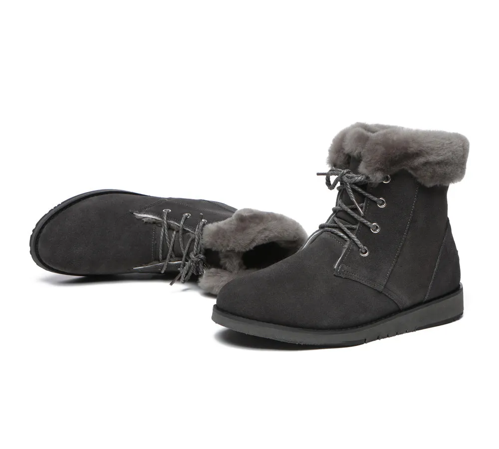 TARRAMARRA® Lace Up Ankle Fashion Sheepskin Women Boots Bonnie