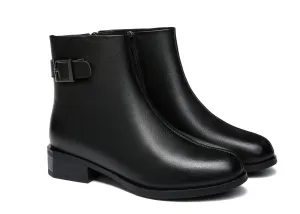 TARRAMARRA® Women Ivana Black Leather Buckled Chelsea Boots