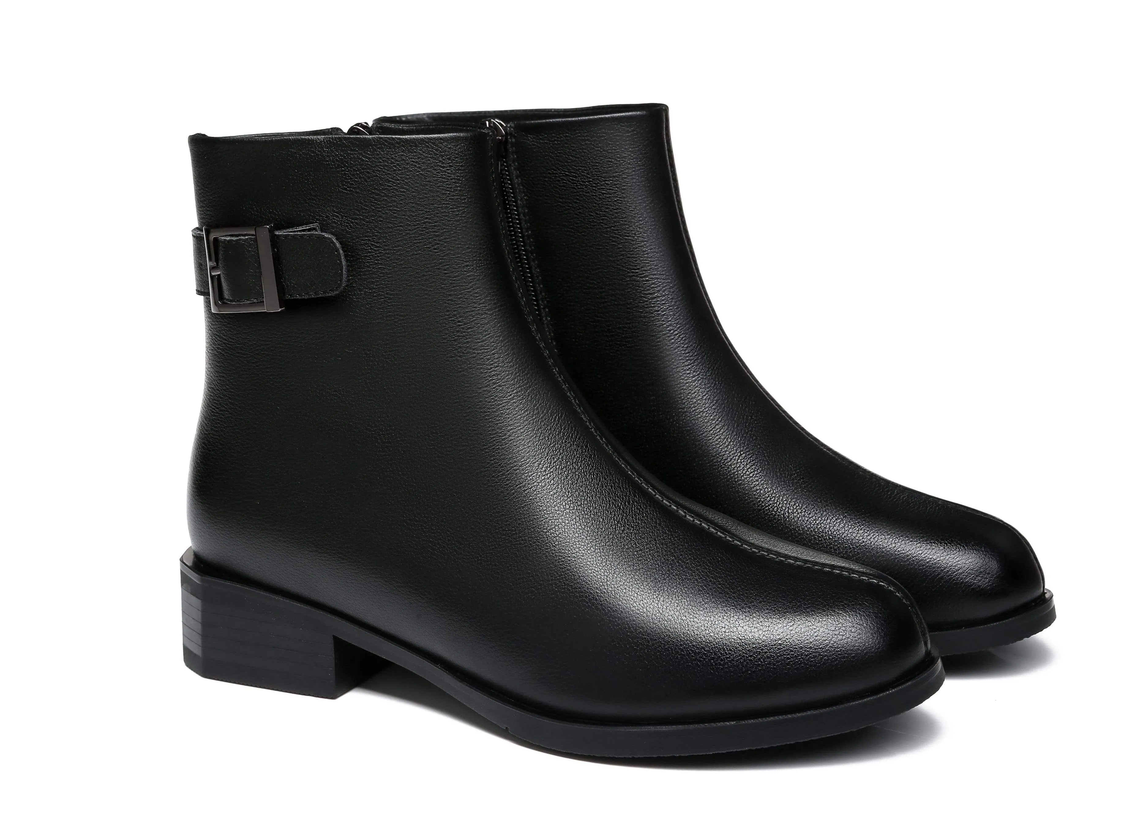 TARRAMARRA® Women Ivana Black Leather Buckled Chelsea Boots