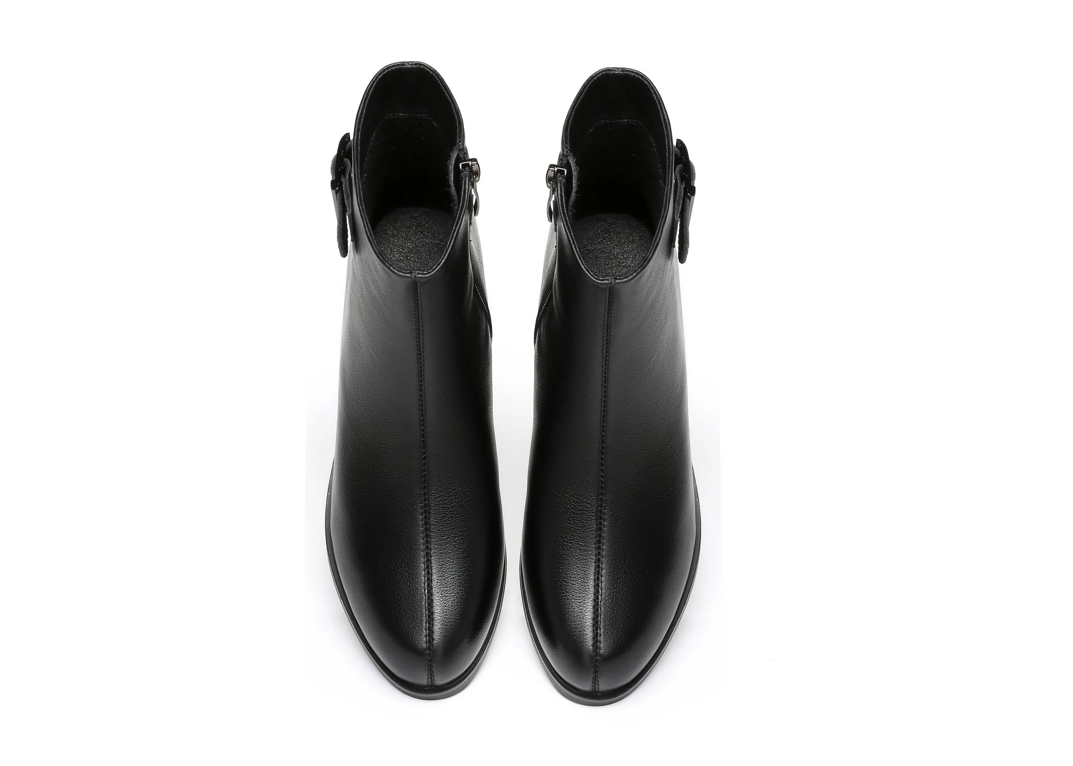 TARRAMARRA® Women Ivana Black Leather Buckled Chelsea Boots