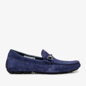Corporate Formal The Bari Navy Blue Suede Leather Bit Drive Loafer Men Shoe