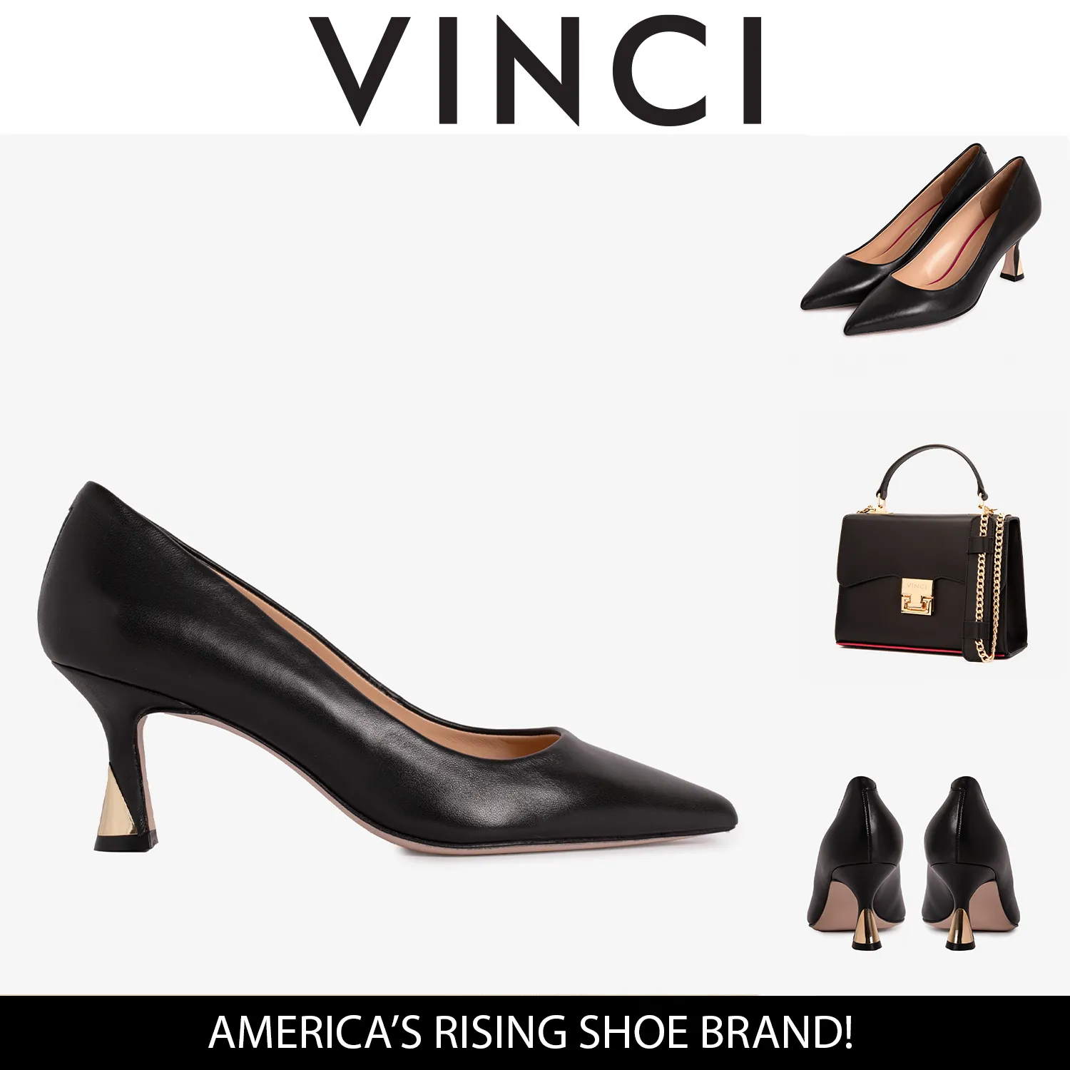 The Brunello Black Leather Pump Women Shoe Youth Glow All-day Comfort