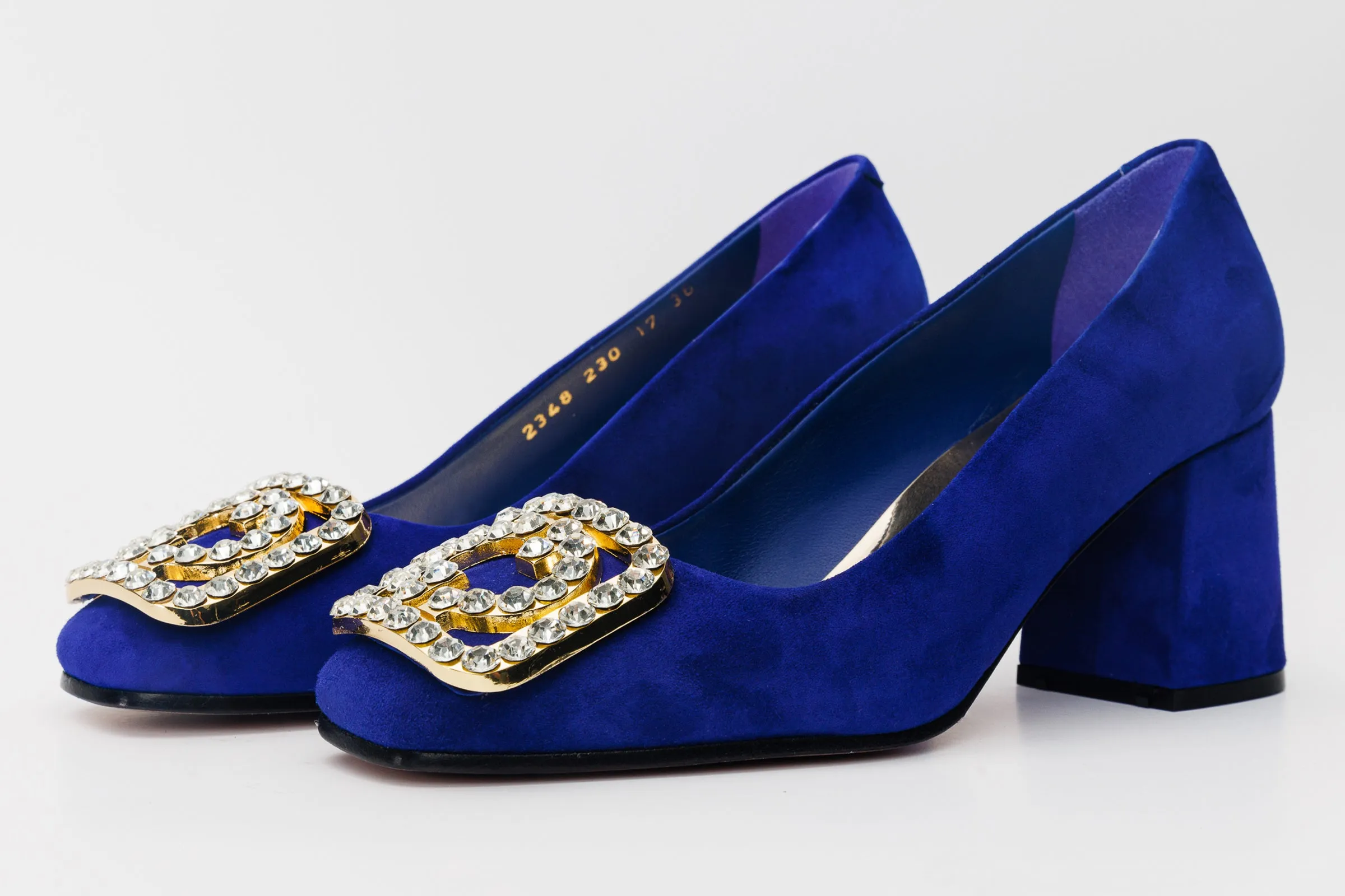 The California Sax Blue Suede Leather Block Heel Pump Women Shoe Open Toe Shoes