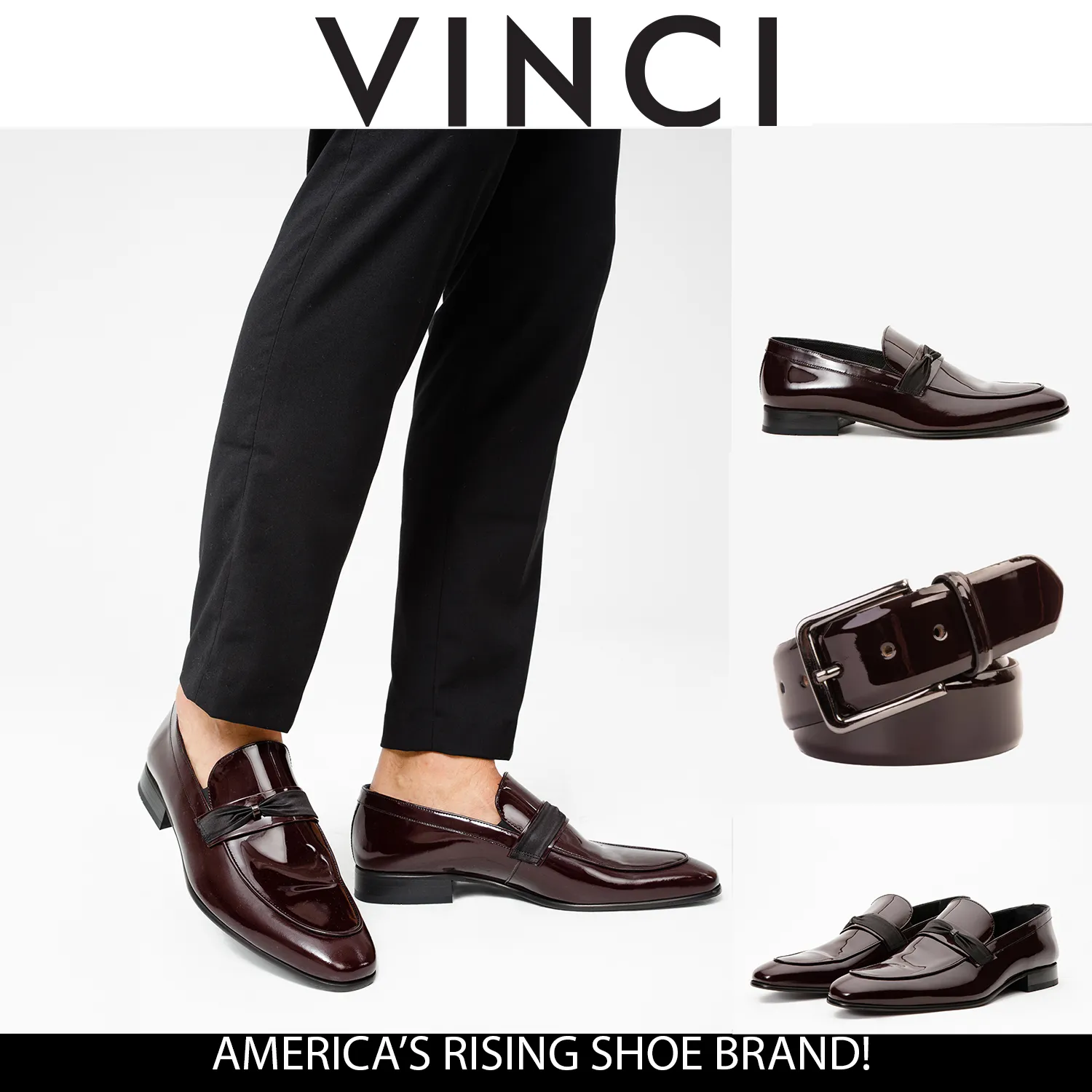 Business Look The Dodoma Burgundy Patent Leather Loafer Men Shoe