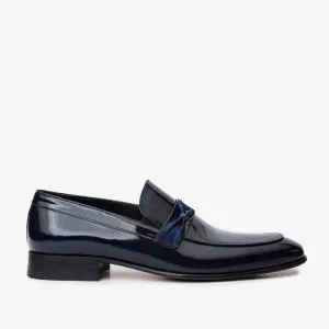 The Dodoma Navy Patent Leather Loafer Men Shoe International Event Shock Absorb
