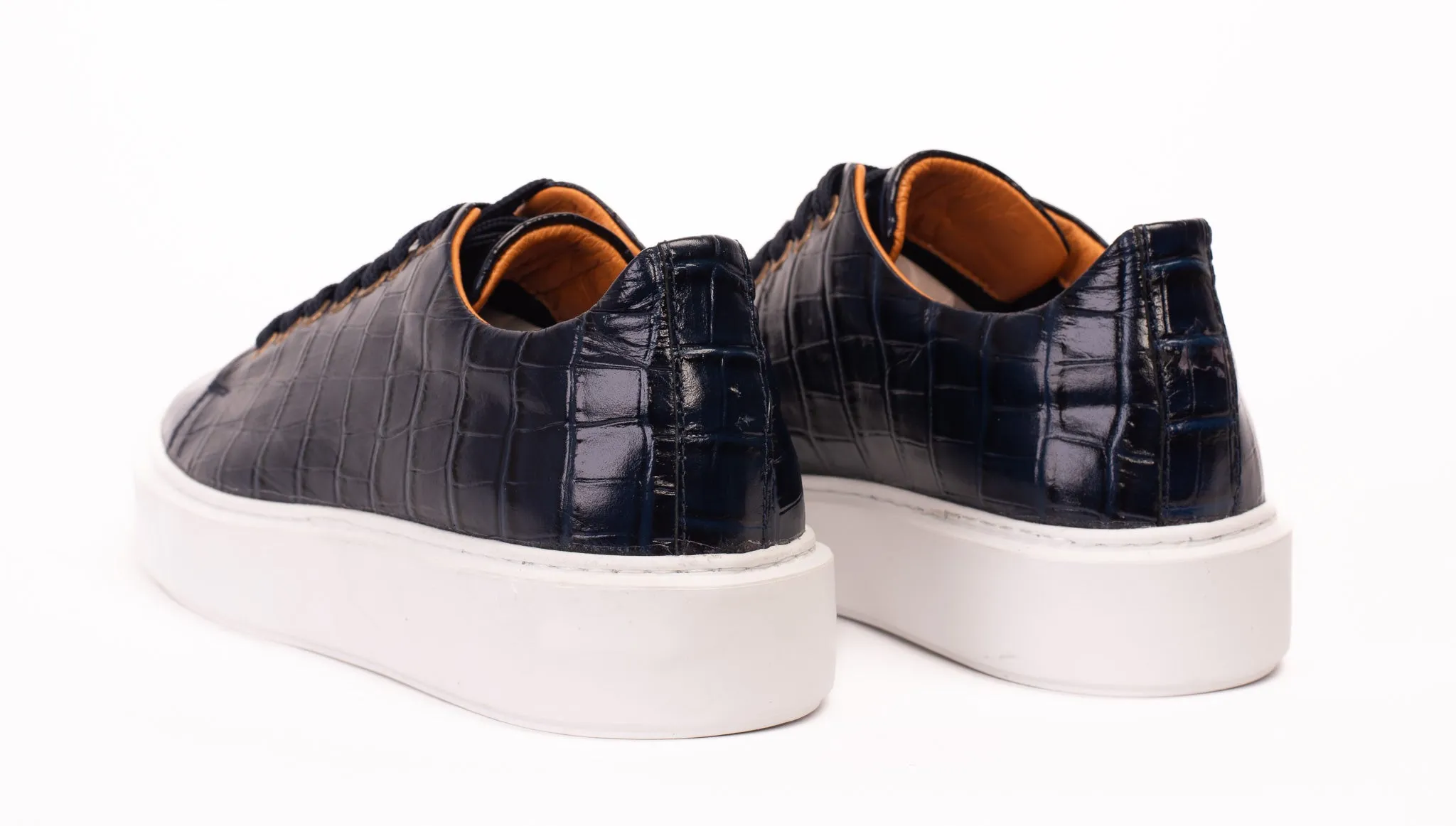 The Dublin Blue Leather Men Sneaker Triple Layer Mesh
