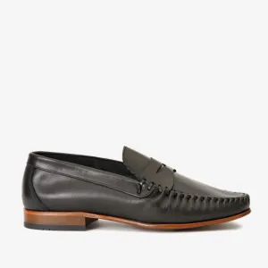 Seasonal Dressing Fashion Essential The Eregli Black Leather Penny Loafer Men Shoe
