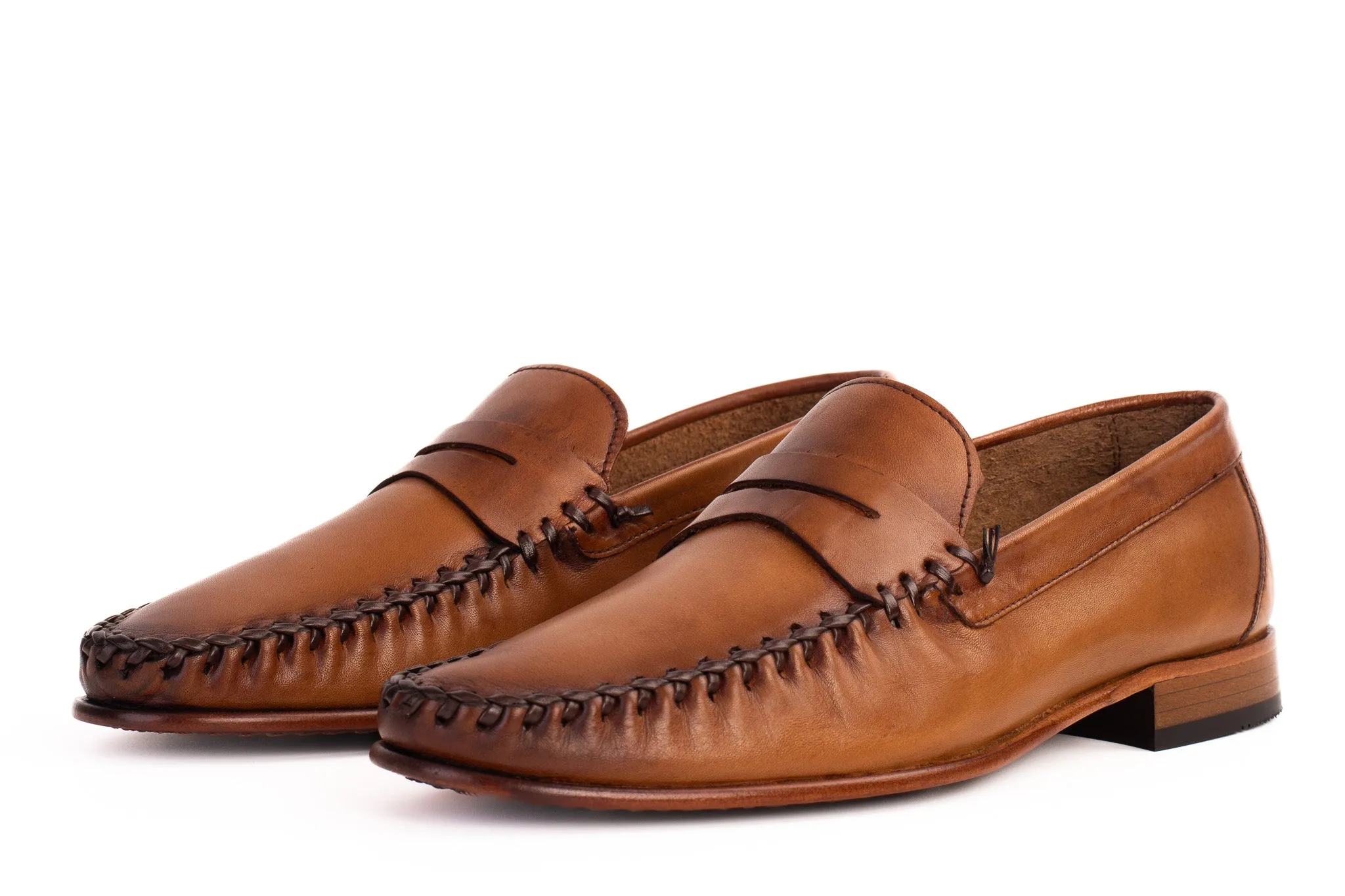 The Eregli Tan Leather Penny Loafer Men Shoe Elite Sharp