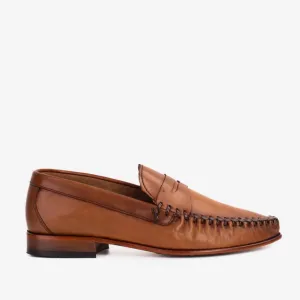 Subdued Color Quick Arrival The Eregli Tan Leather Penny Loafer Men Shoe