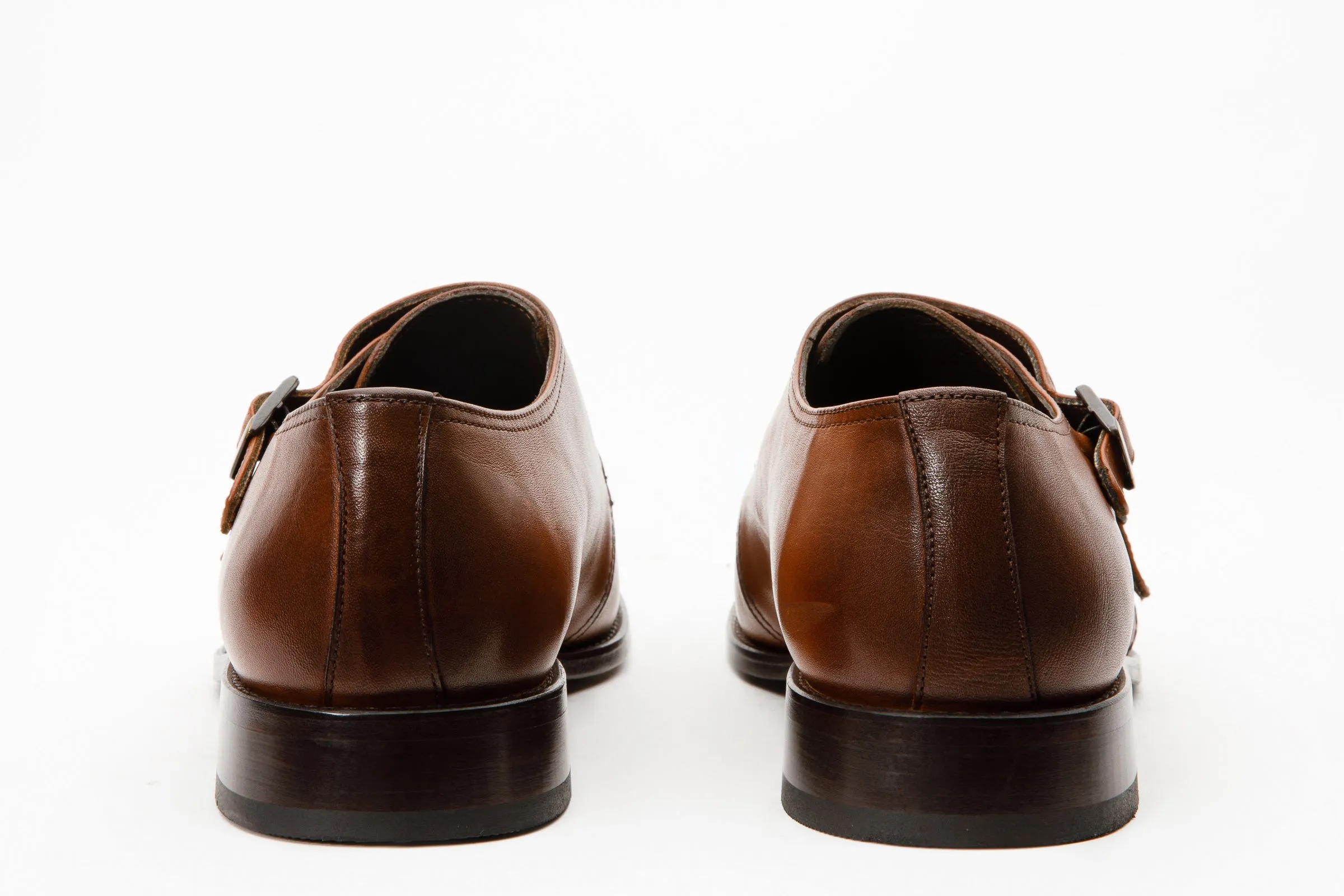 The Essen Brown Cap Toe Double Monk Strap Men Shoe Indoor Event
