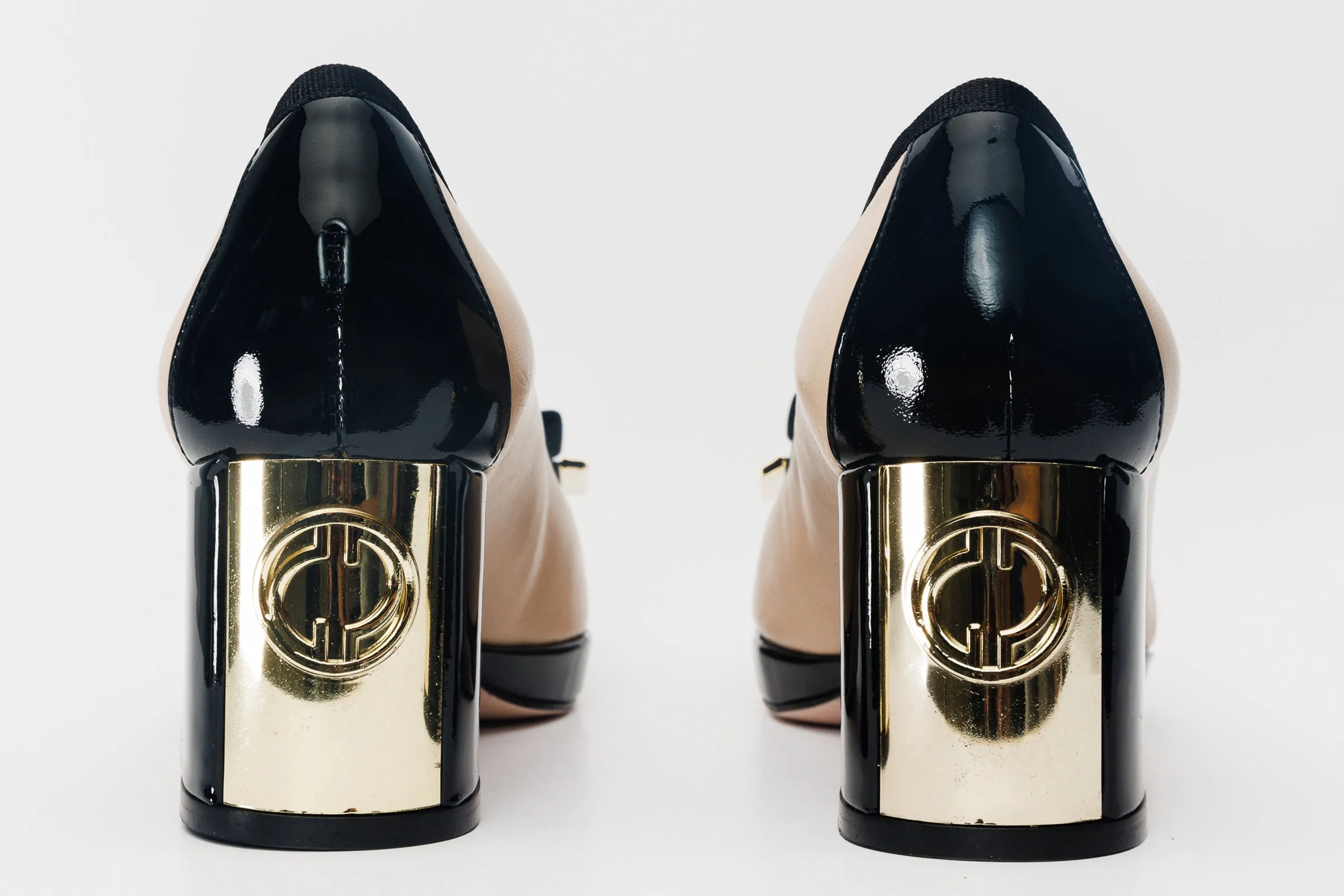 Comfortable Style Date Ready The Fano Beige Leather Cap Toe Block Heel Pump Women Shoe