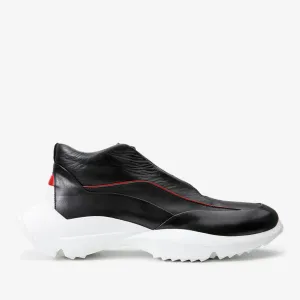 The Graton Black Leather Men Sneaker Final Sale! On Foot