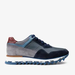 The Hoskova Navy Blue Leather Men Sneaker Comfort Runner