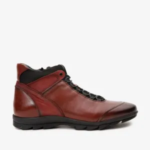 Rough Path Flexible Frame Urban Traveler The Houston Leather Burgundy Lace-Up Casual Men Boot with a Zipper