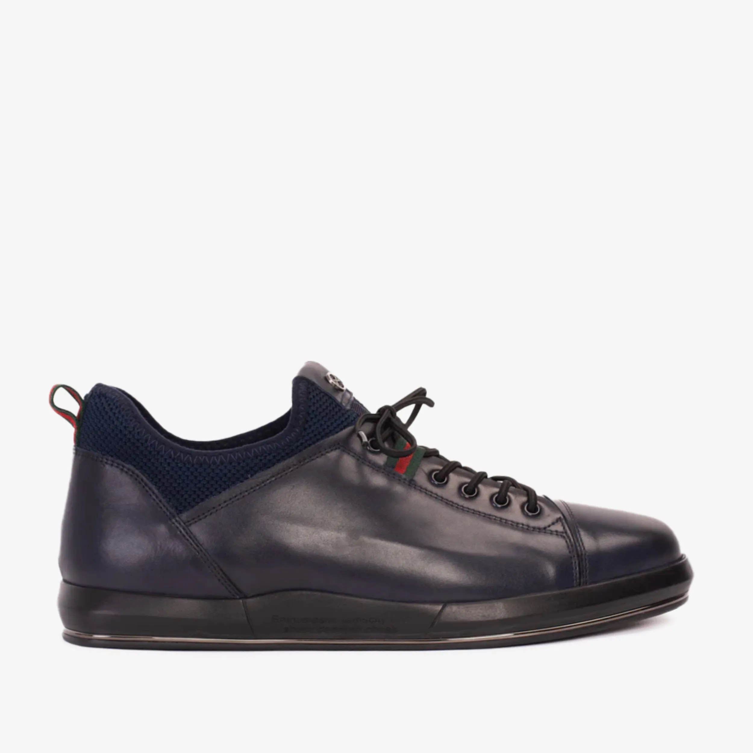 The Hoxton Navy Leather Men  Sneaker Final Sale! Timeless Performance Orthotic Support