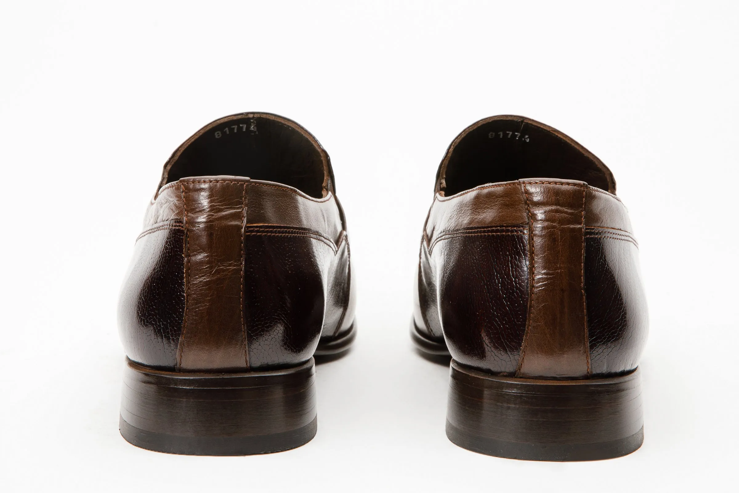 The Kazablanka Brown Leather Bit Loafer Men  Shoe Durable Stitching Rain Guard