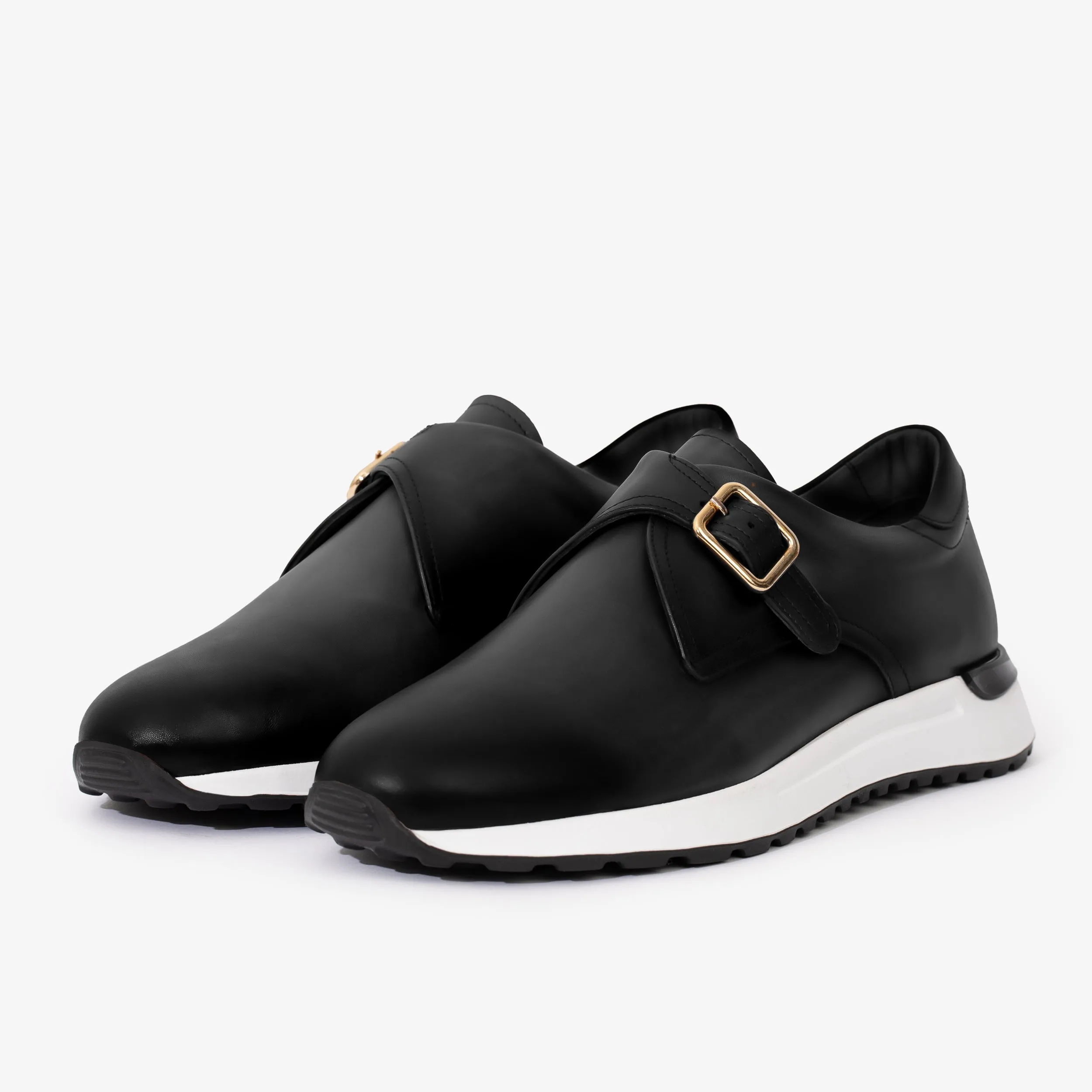 Shock Vibe The Luxe Black Buffalo Leather Women Sneaker