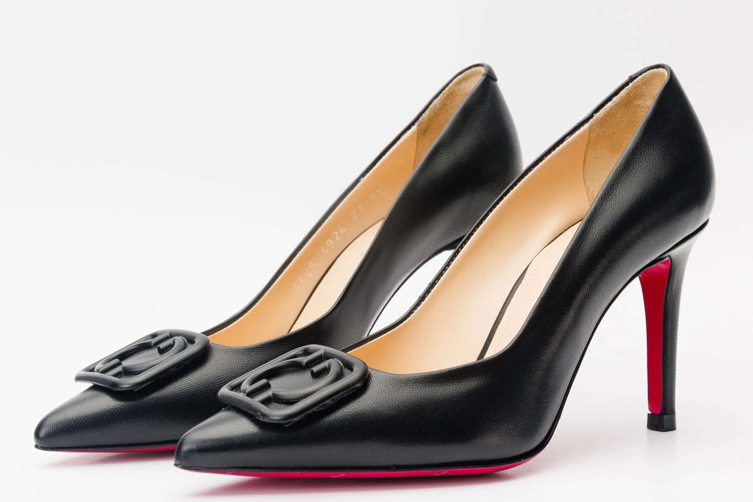 hypoallergenic Unique Look The Maneadero Black Leather Pump Fuchsia Sole Women Shoe