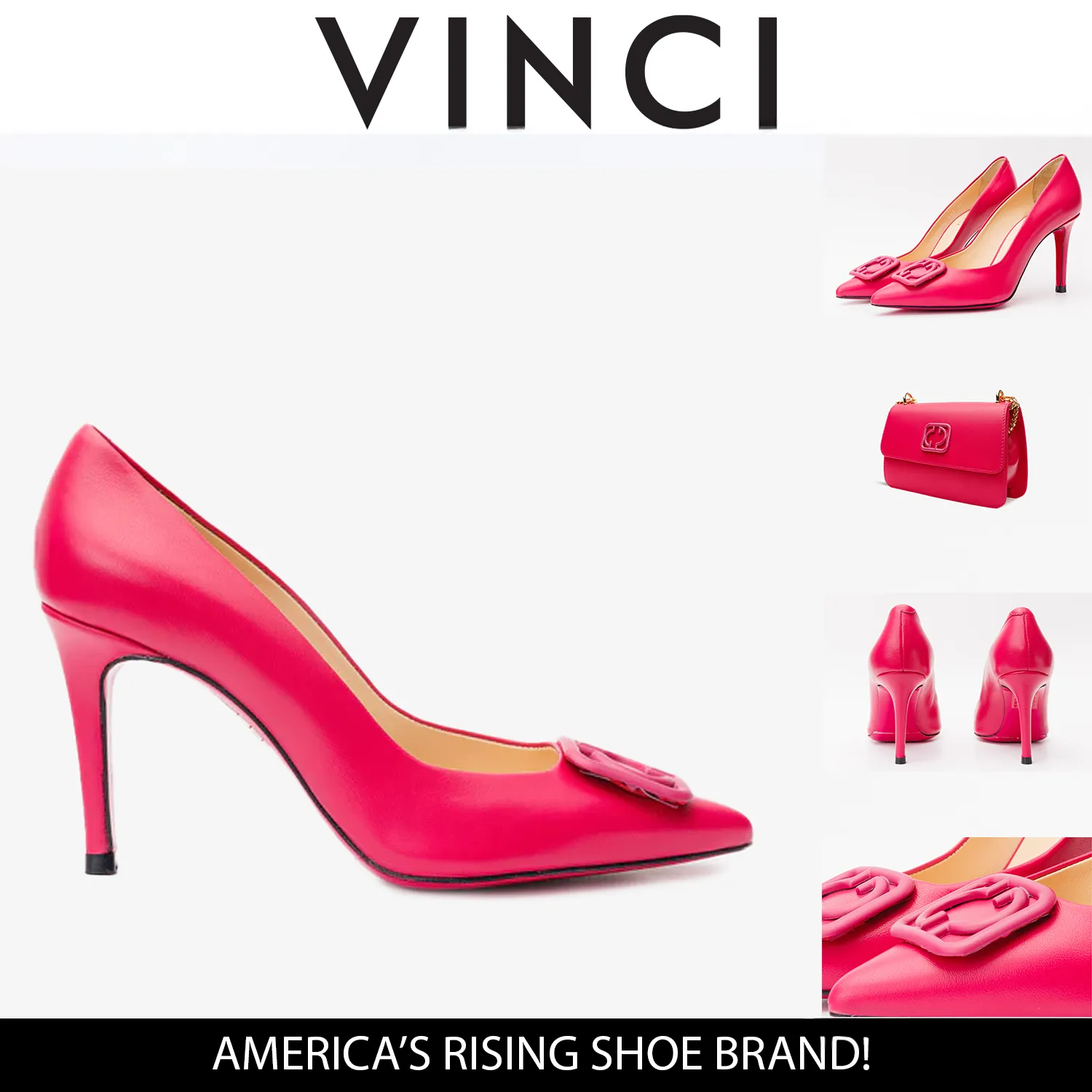 Boss Mode Polished Design The Maneadero Pink Leather Pump Fuchsia Sole Women Shoe