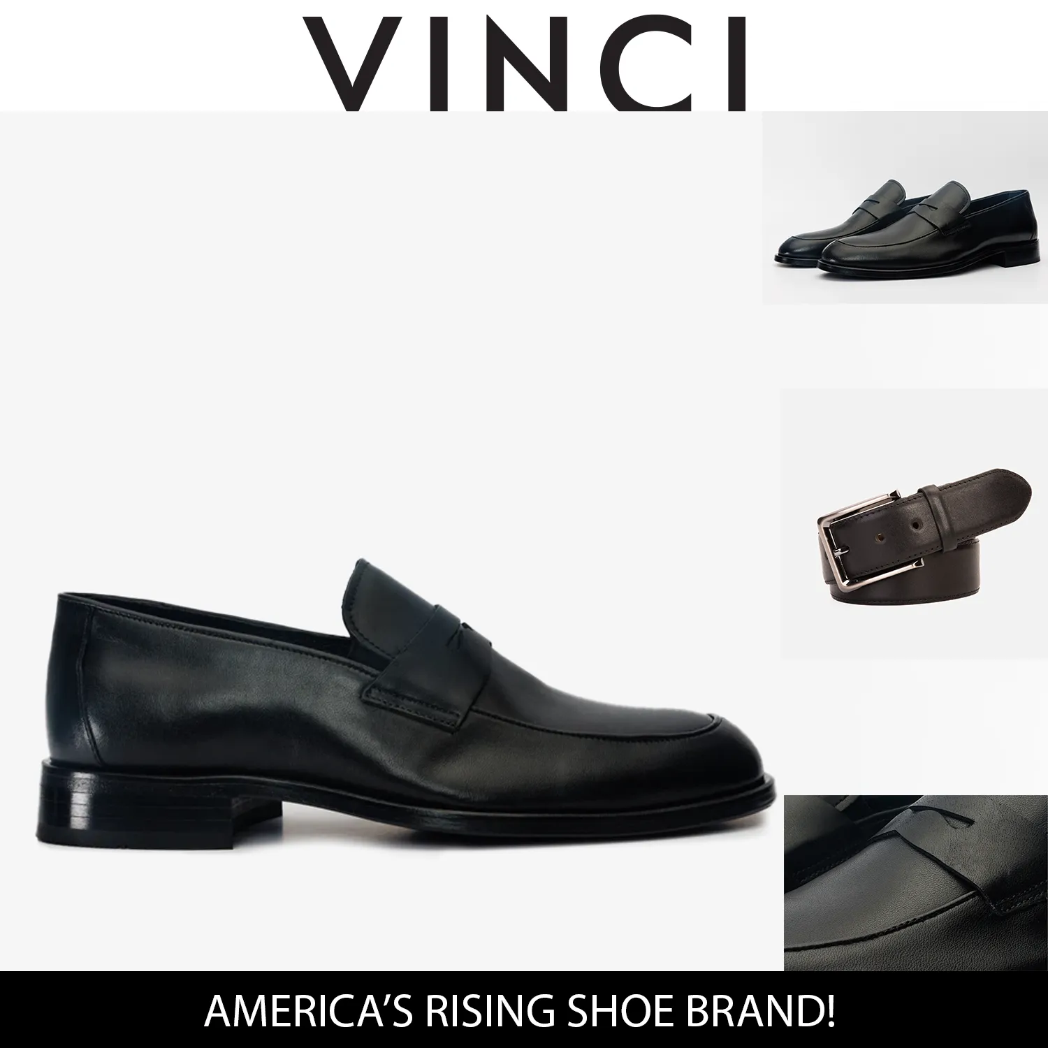 Heritage Style The Marinka Black Leather Shoe Penny Loafer Men  Shoe