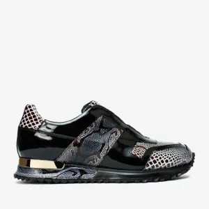 The Milano Snk Black & White Leather Men Sneaker No Tie Closure