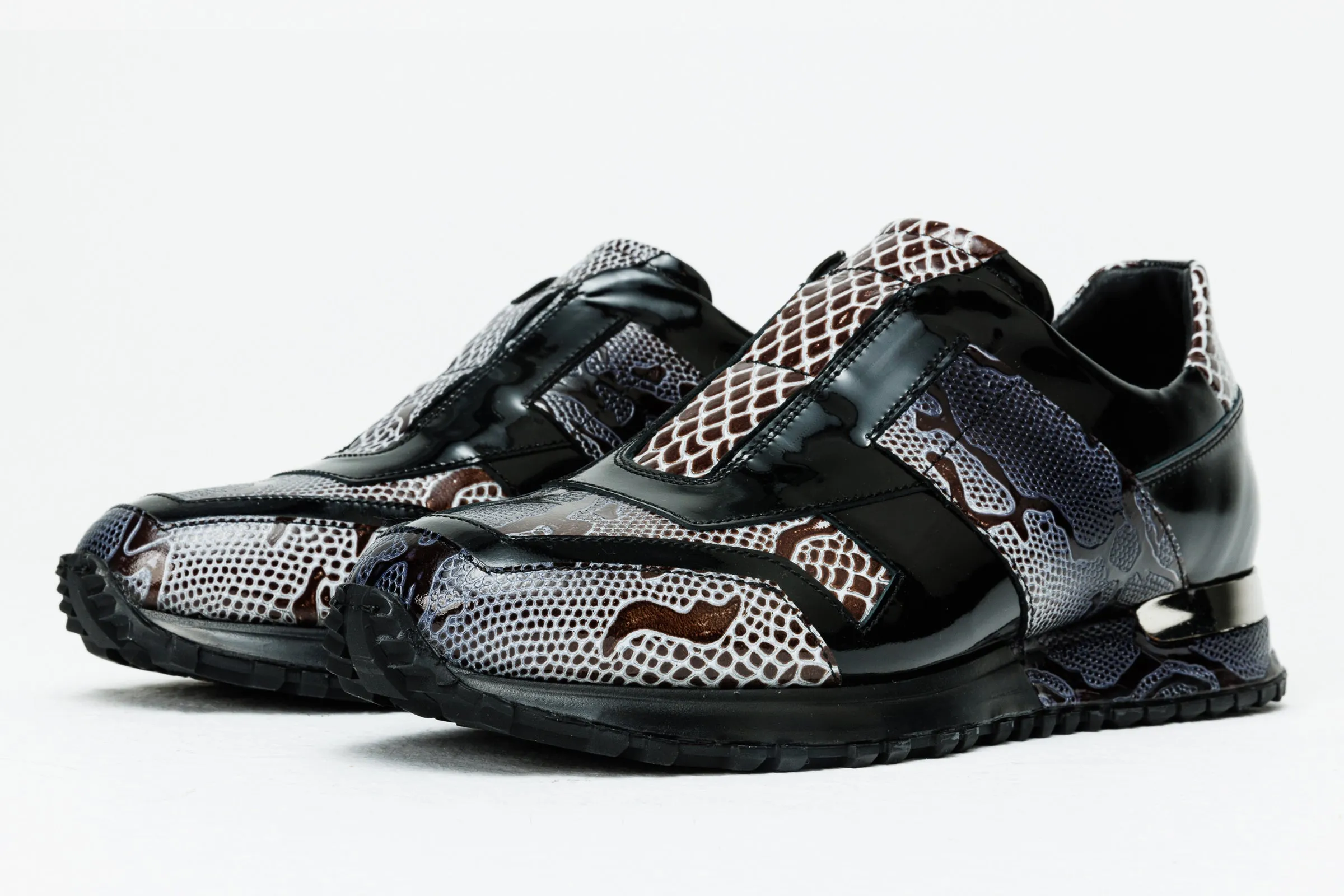 The Milano Snk Black & White Leather Men Sneaker Cushioned Footbed Light Motion