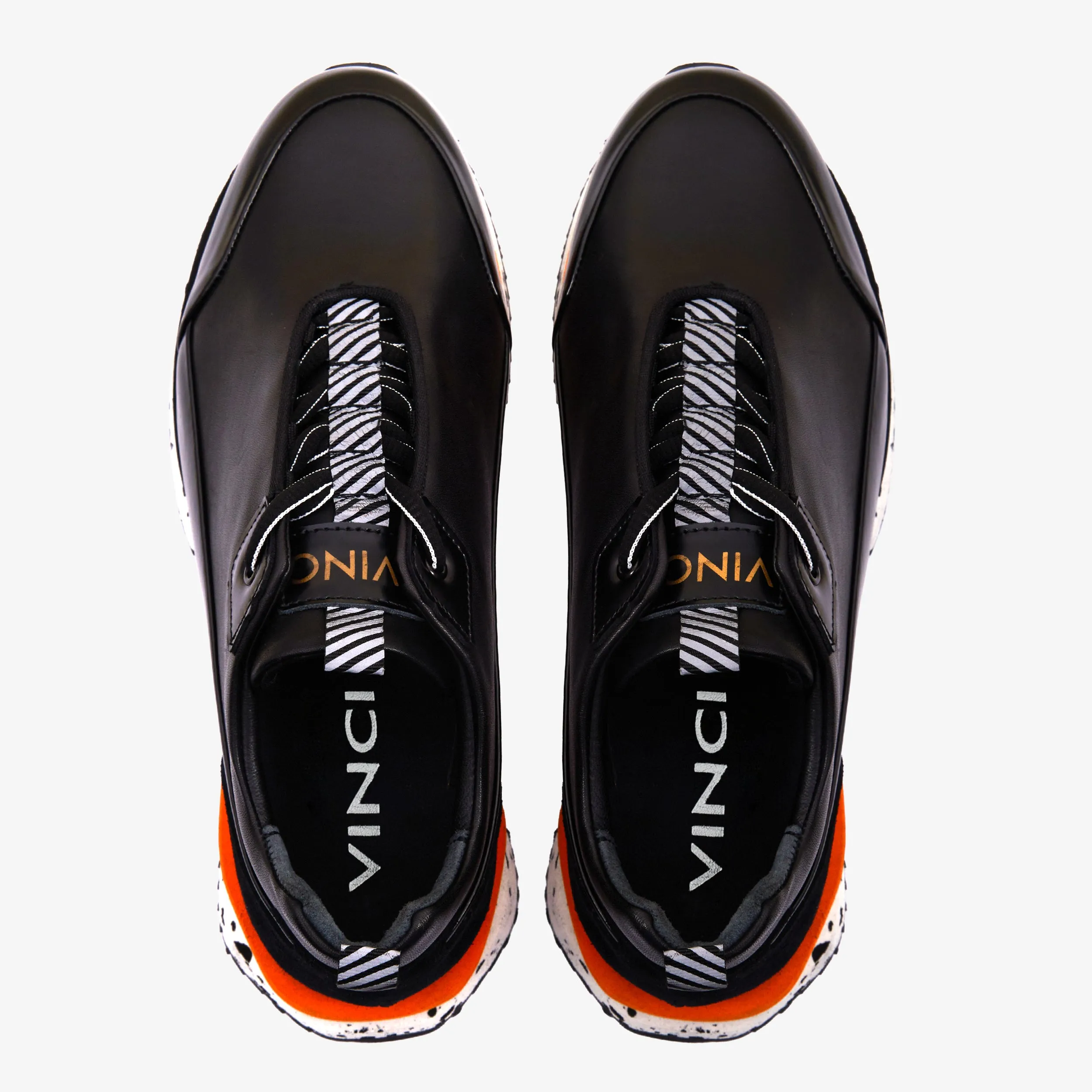Ventilated Insole High Mobility The Milford  Black  Leather Men Sneaker