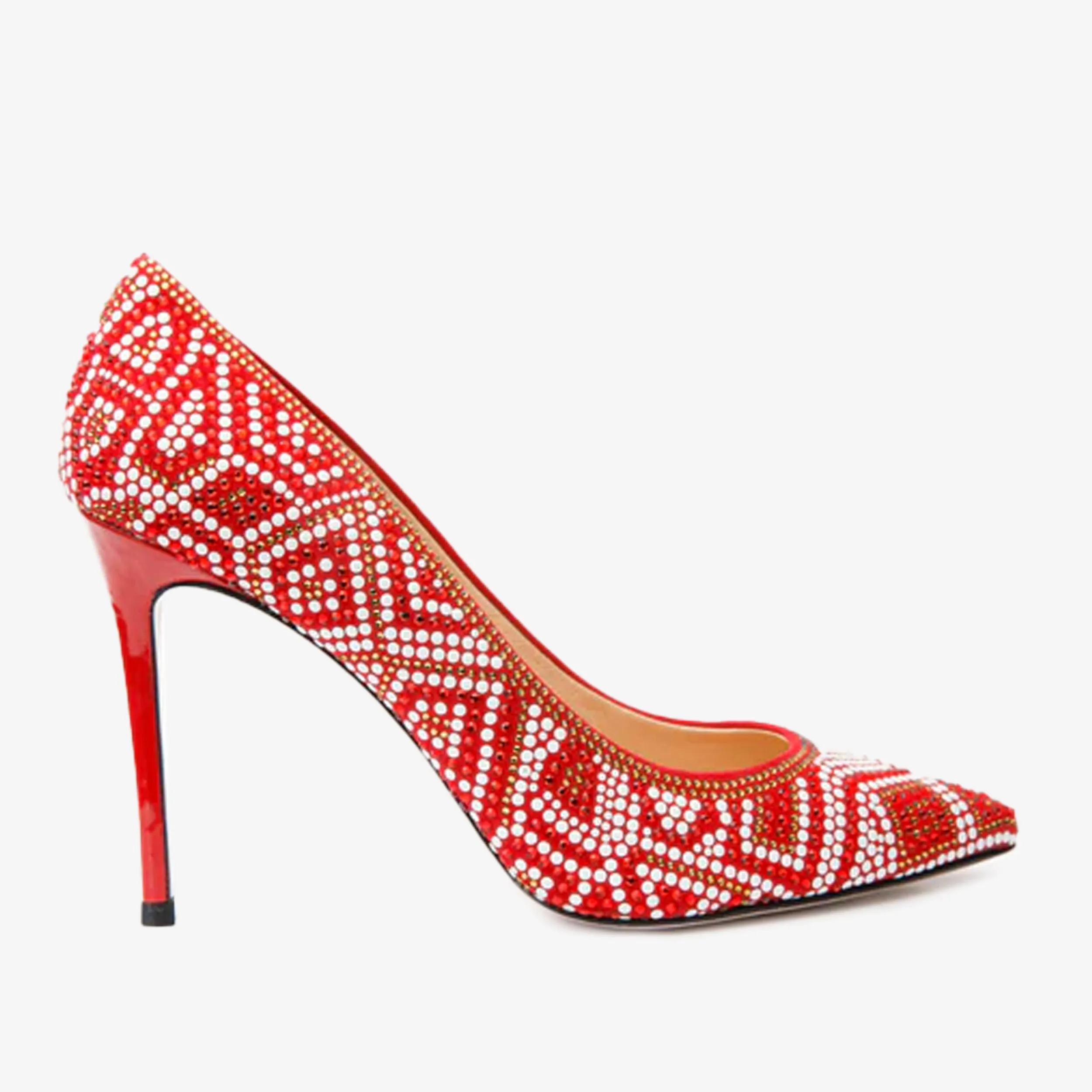 Soft Spark The Nampula Red Glitter Leather Pump Women Shoe