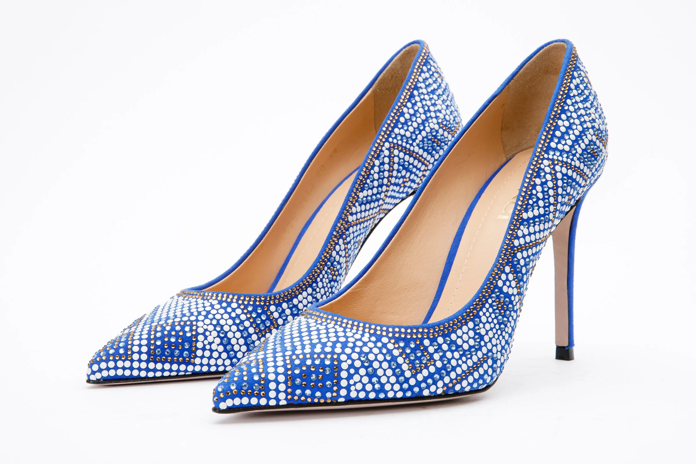 Street Spark Inner Power The Nampula Sax Blue Glitter Leather Pump Women Shoe