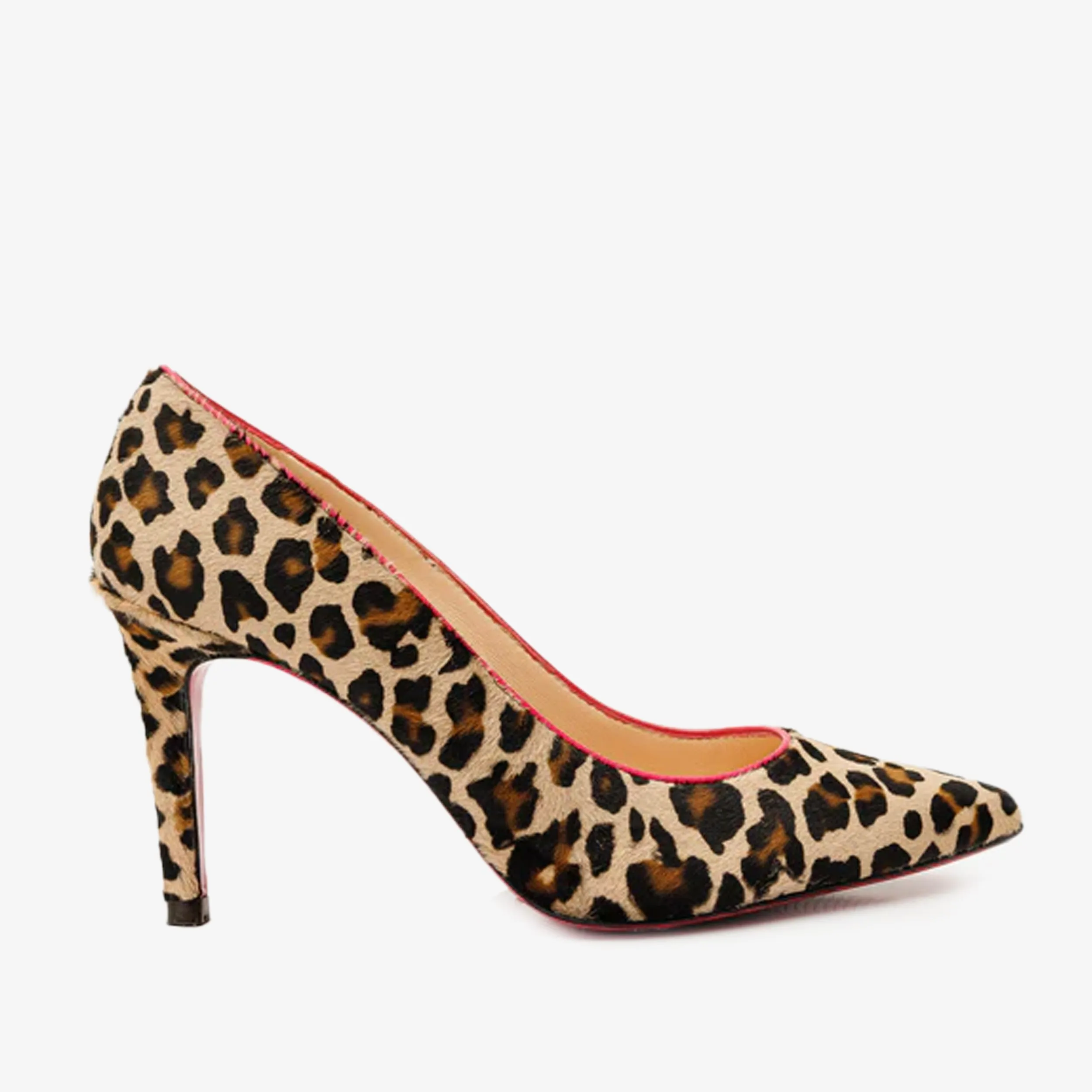 The Olbia Leopard Leather Pump Fuchsia Sole Women Shoe High-Quality Material Occasion Footwear