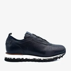 The Pennsylvania Navy Blue Leather Men Sneaker Final Sale! Sporty Fit