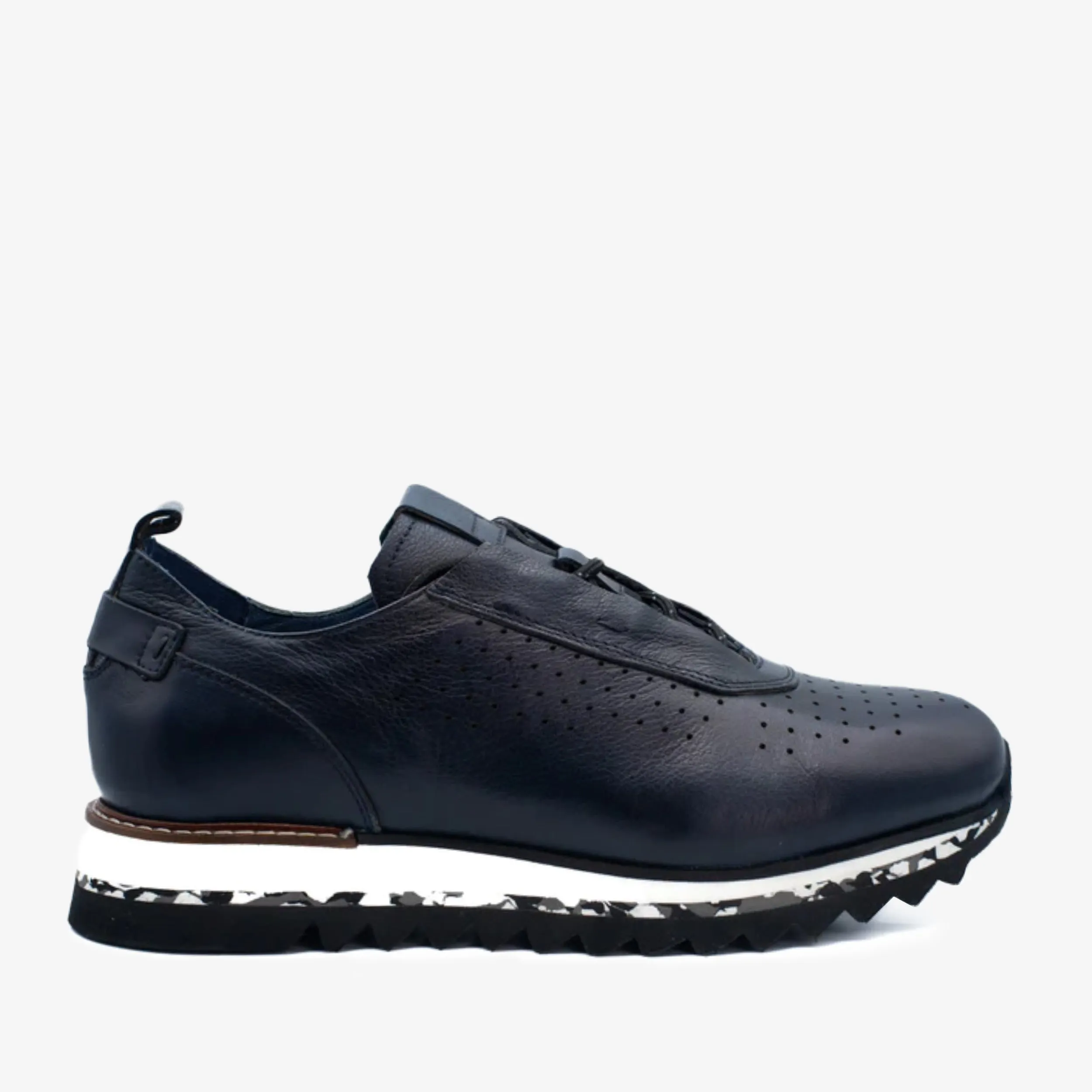 The Pennsylvania Navy Blue Leather Men Sneaker Final Sale! Sporty Fit
