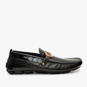 The Pisa Black Leather Bit Drive Loafer Men Shoe Evening Mode