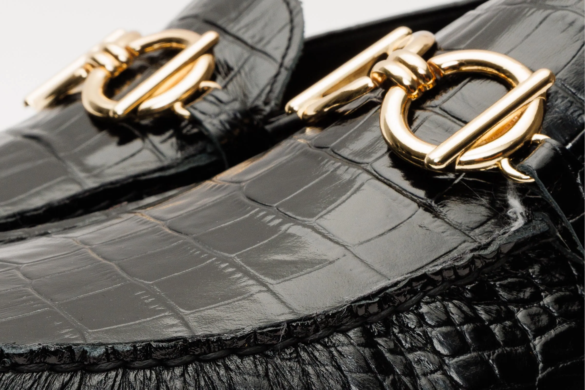 The Pisa Black Leather Bit Drive Loafer Men Shoe trendy details