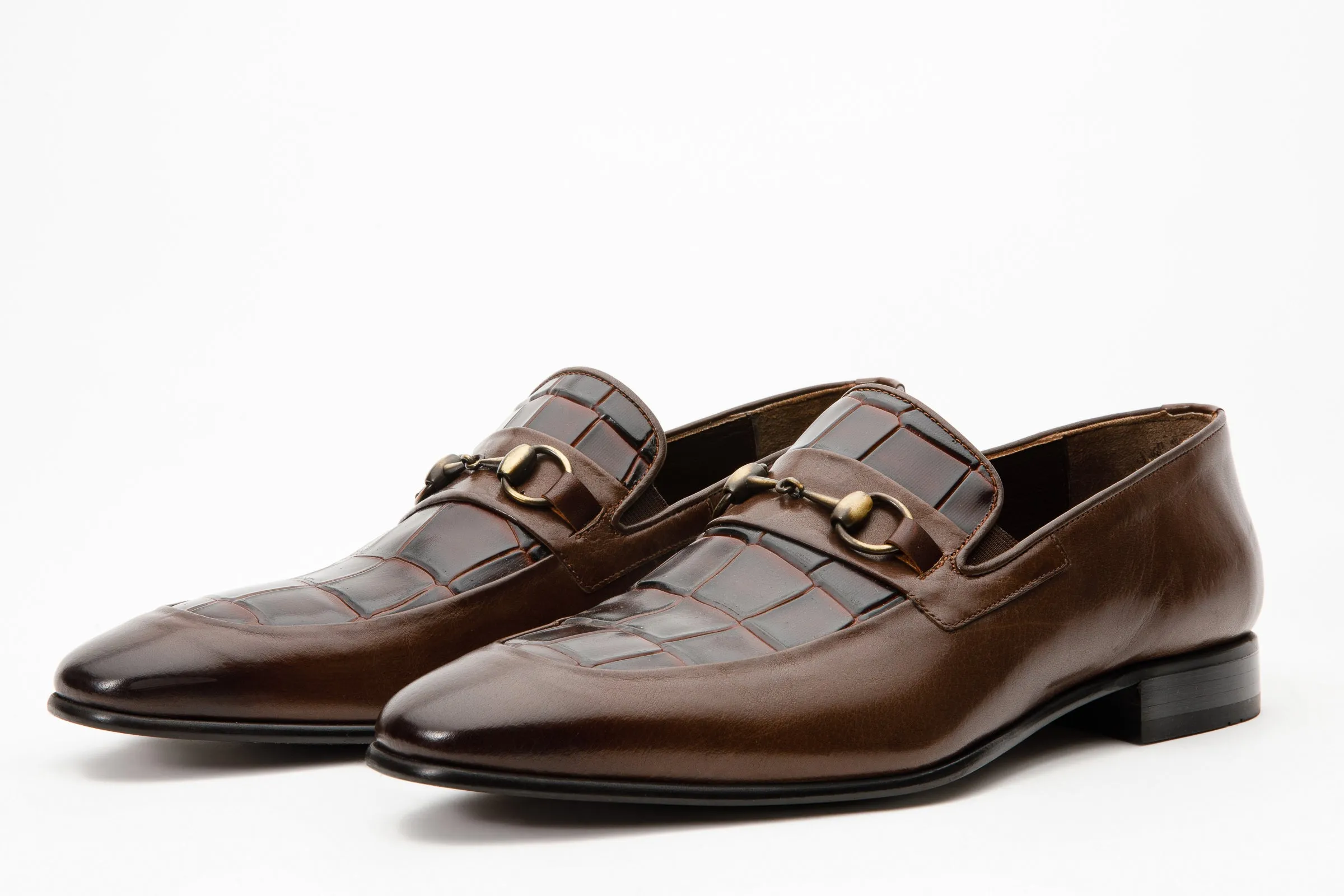 The Pusan Brown Leather Bit Loafer Men Shoe Final Sale! Always Ready Weekend Event