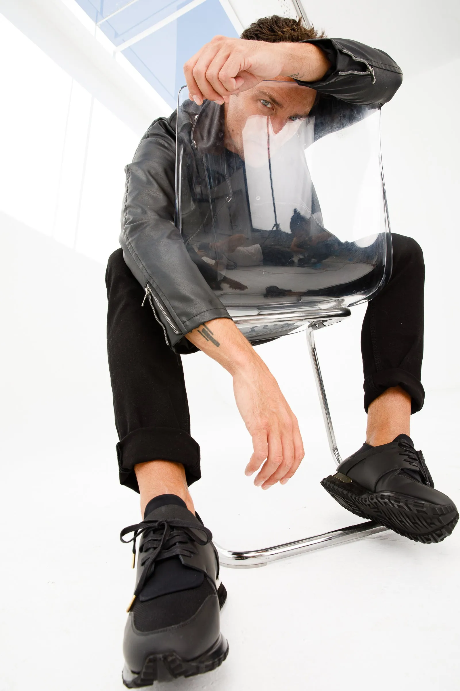 Sustainable Design The Reno Black Leather Men Sneaker Final Sale!