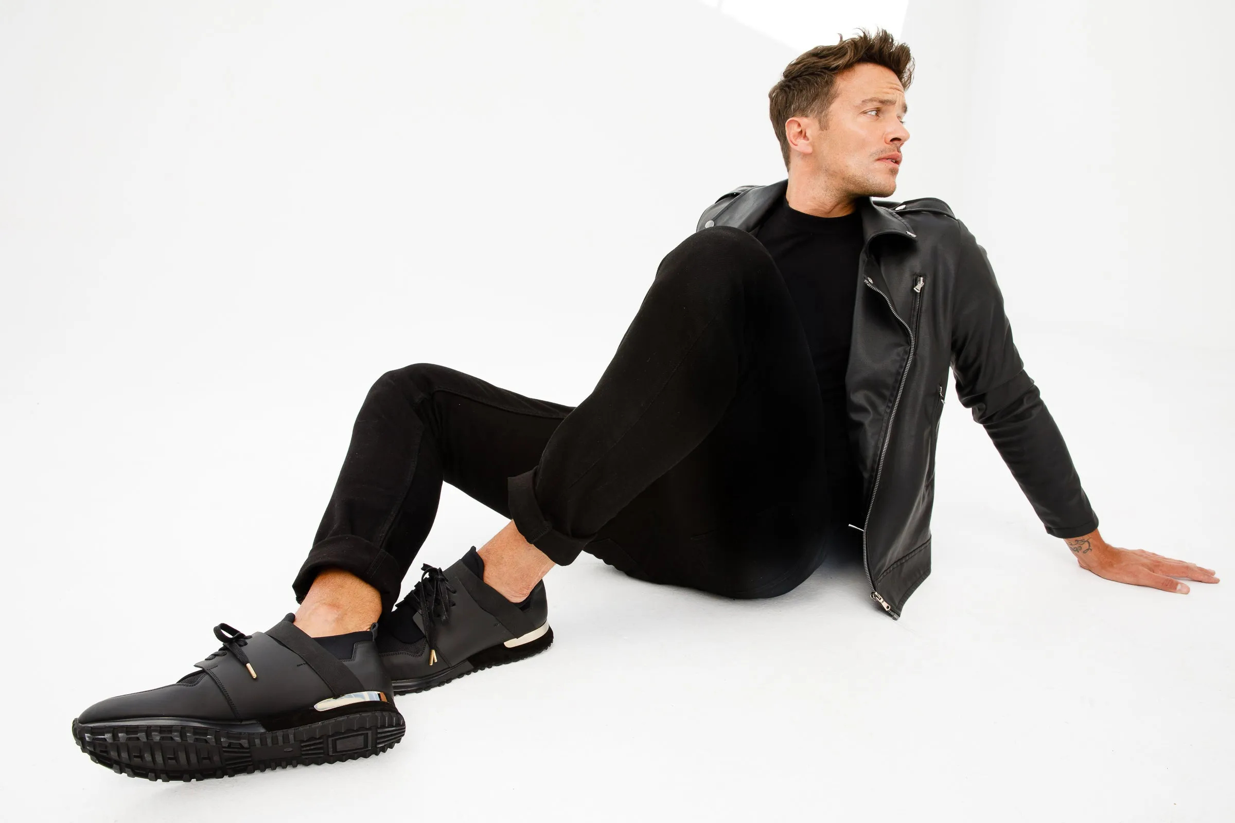 The Reno Black Leather Men Sneaker Final Sale! Seamless Comfort